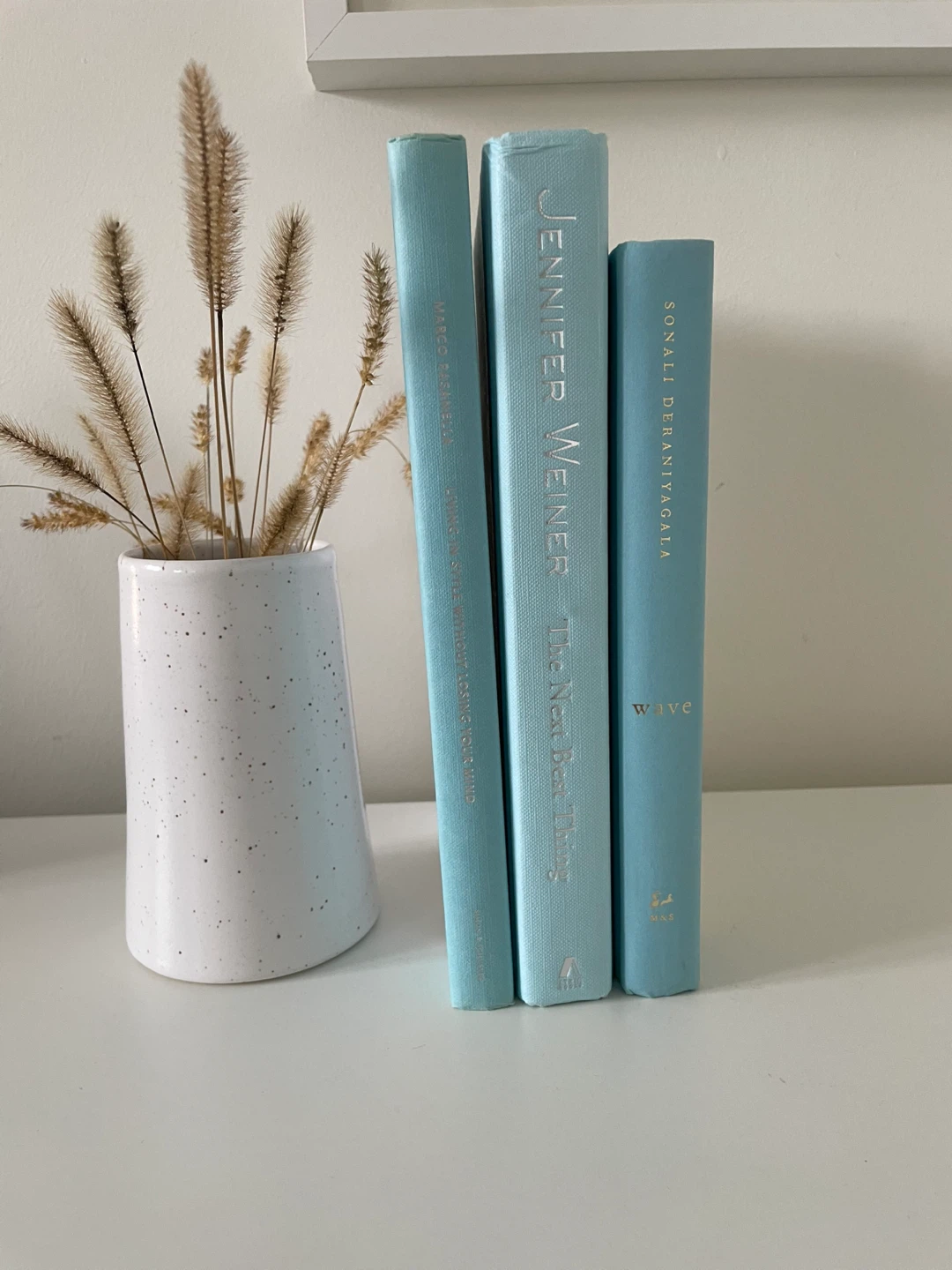 Light Blue Book Stack  - real hardcover books - photo 4