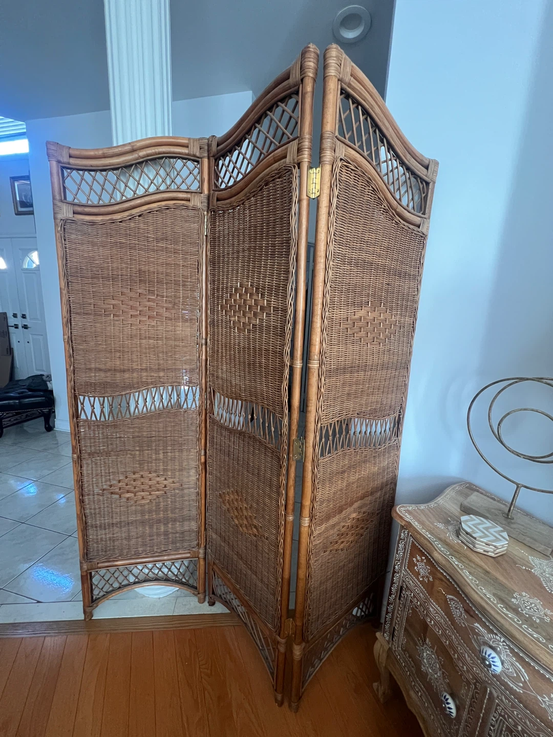Wicker Room Divider Screen