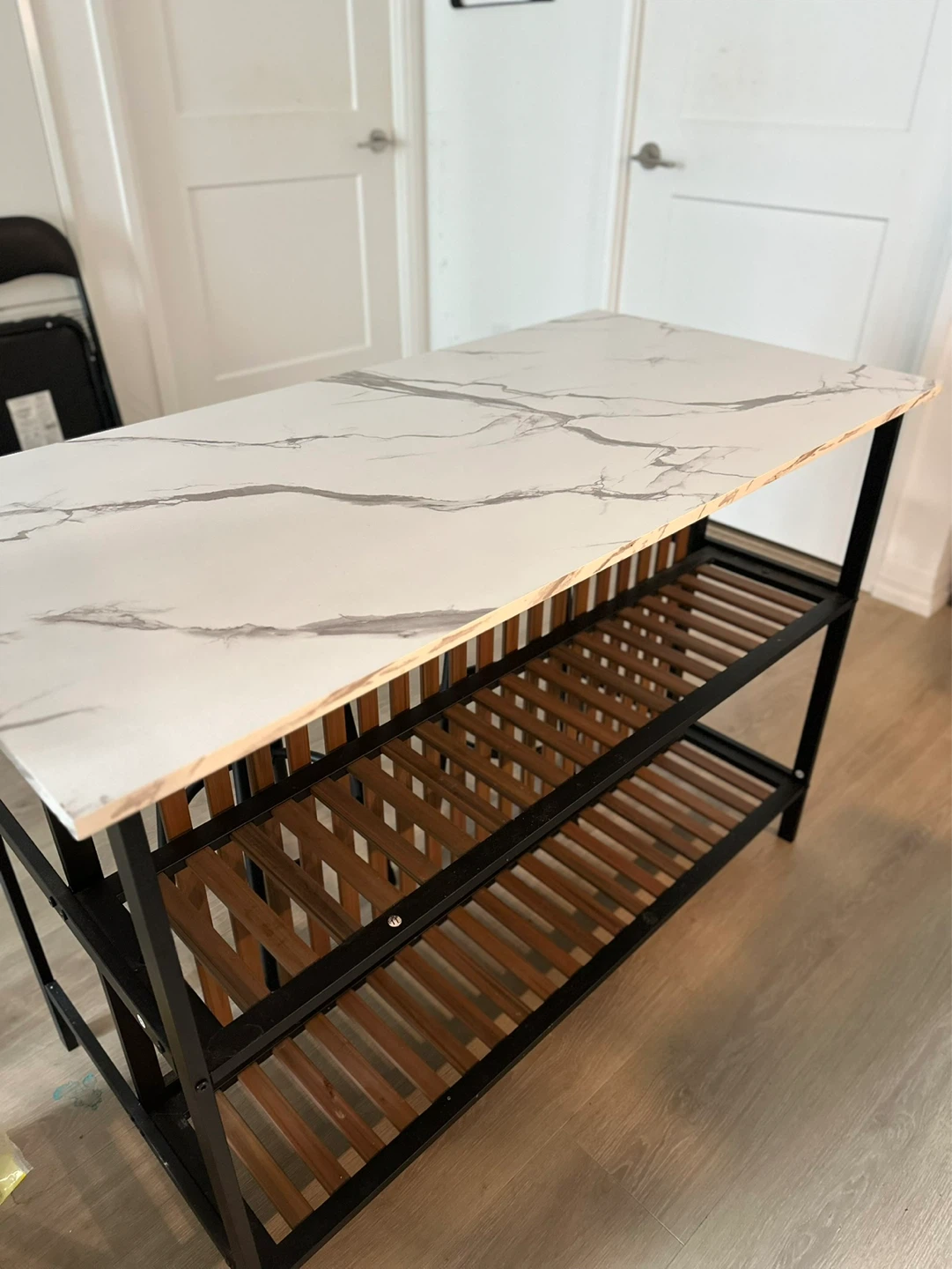 White Marble Kitchen Island