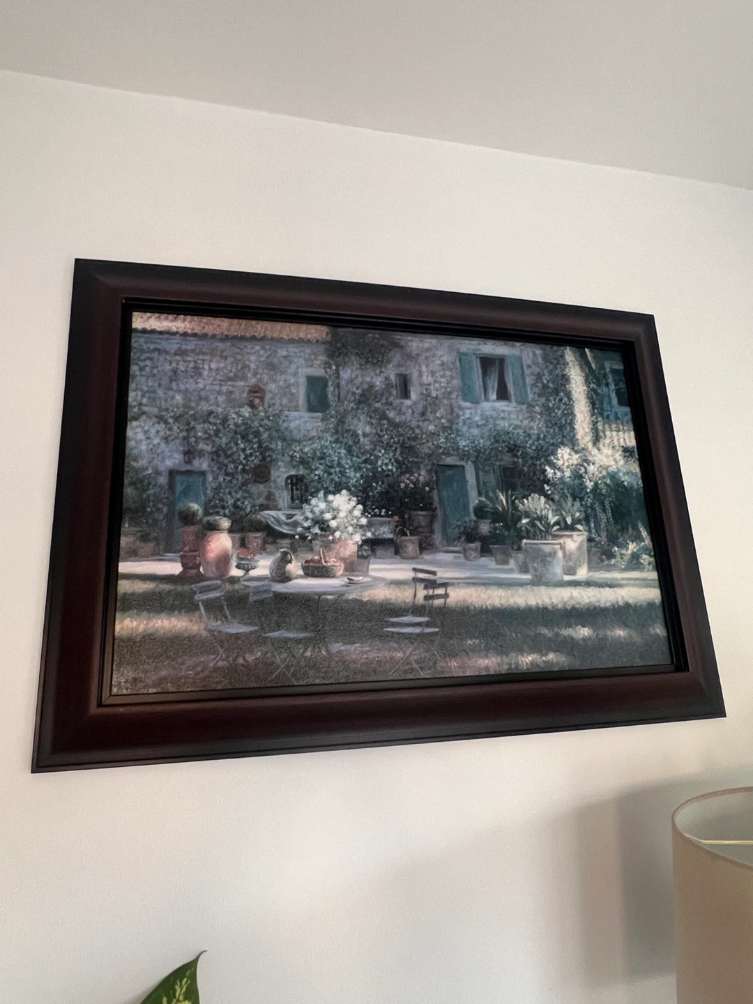 Framed Print of Italian Courtyard Garden Scene