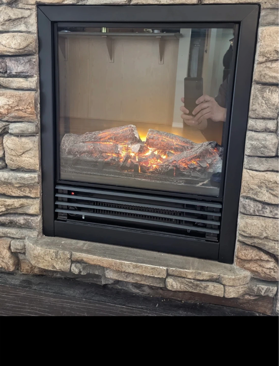 Electric Fireplace with Stone Veneer - photo 3