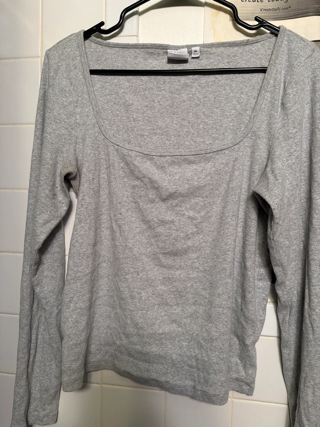 TNA Long Sleeve Square Neck Top XL
