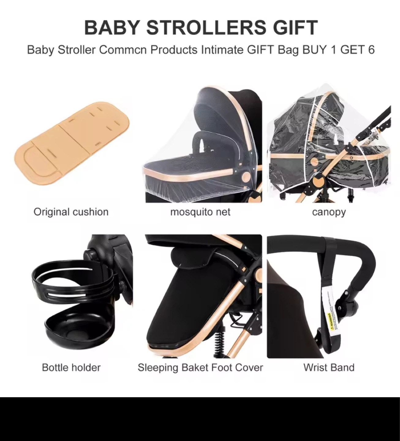 Black Baby Stroller with Bassinet and Car Seat - photo 3