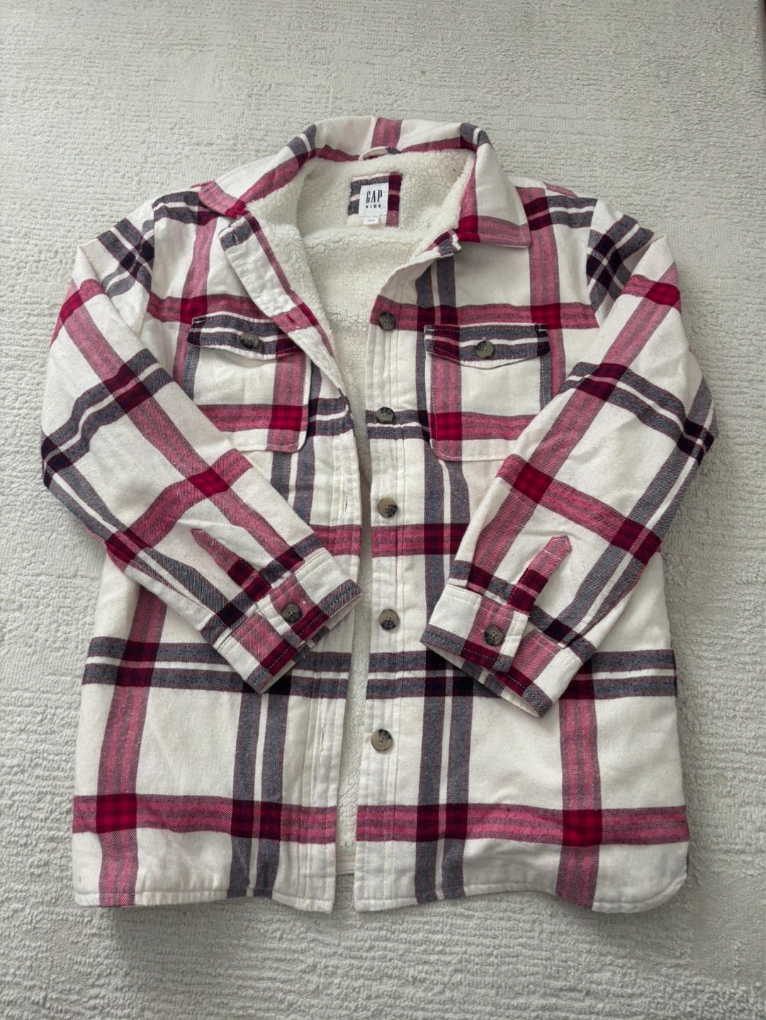 Gap Kids Sherpa Lined Plaid Shirt Jacket