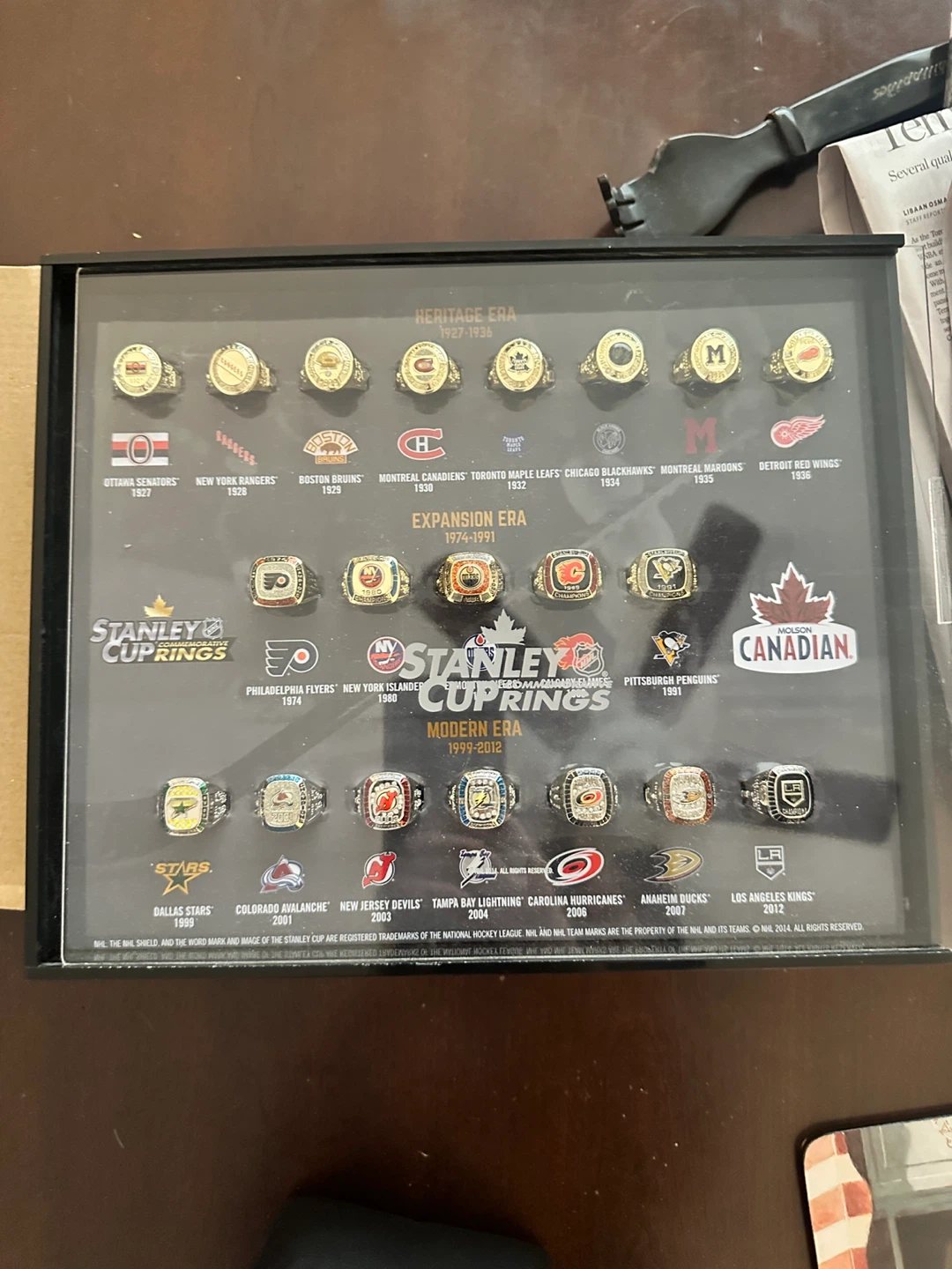 Stanley Cup Commemorative Rings Display