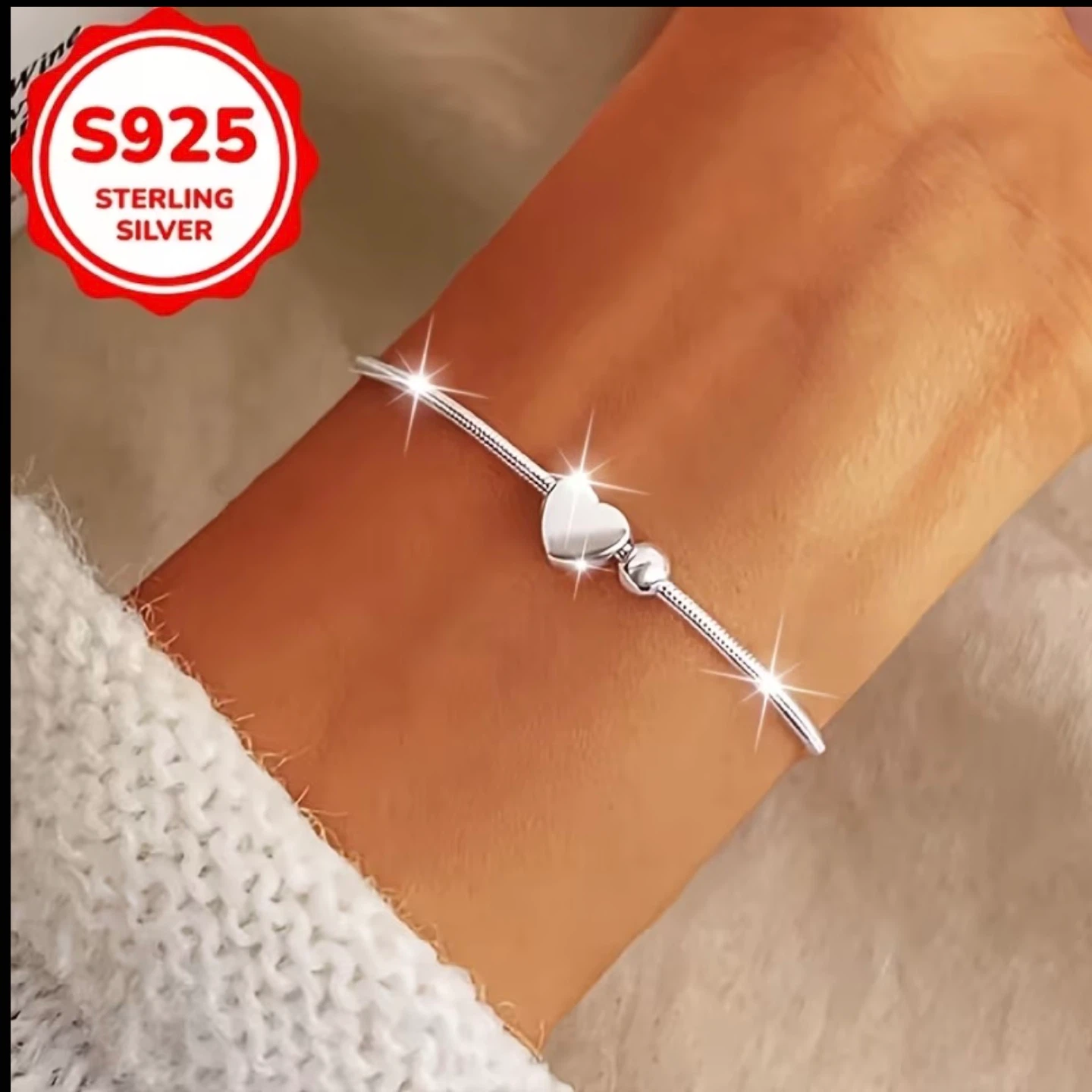 Sterling Silver Heart Bracelet - photo 4