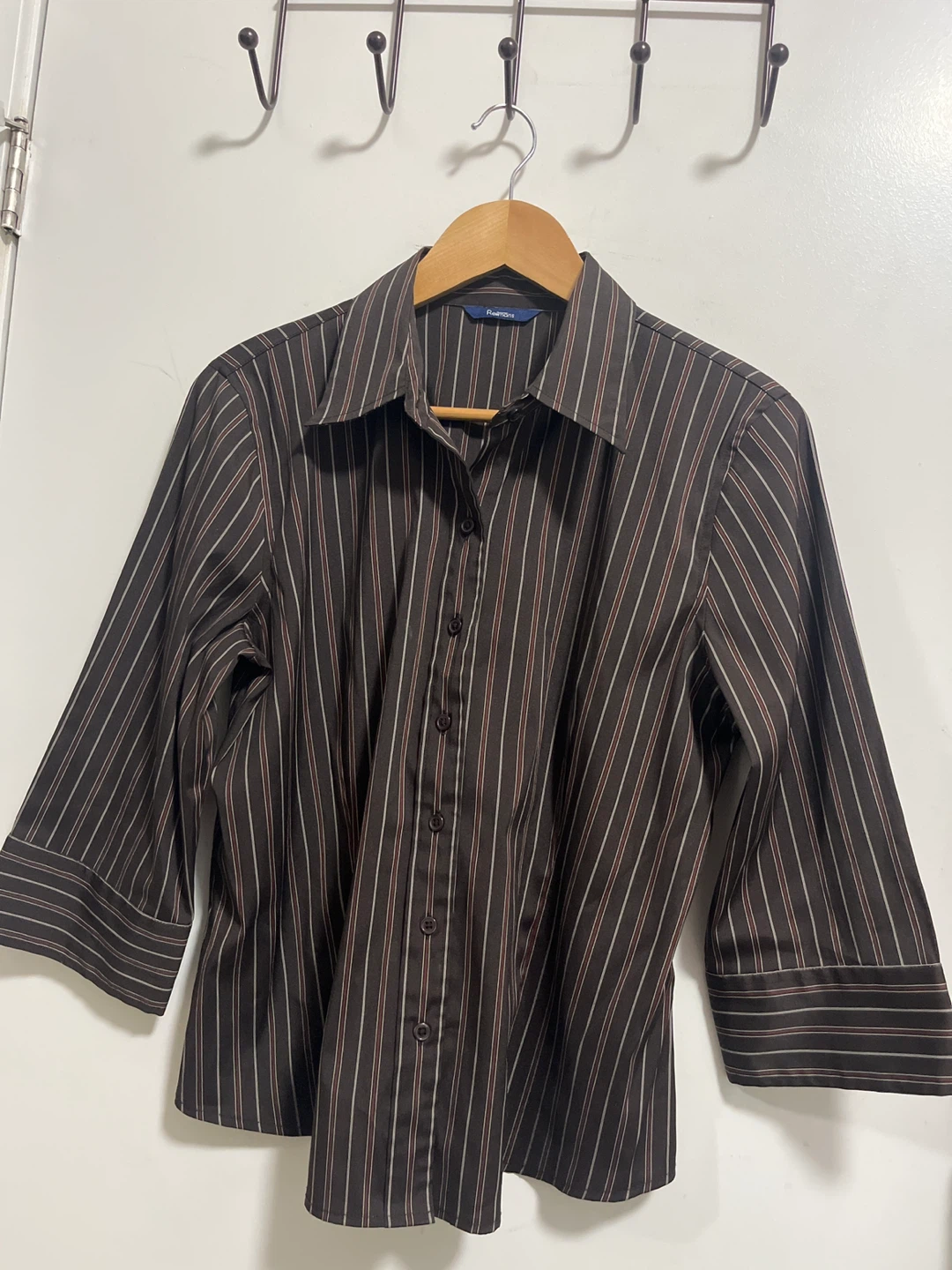 Reitmans Striped 3/4 Sleeve Blouse