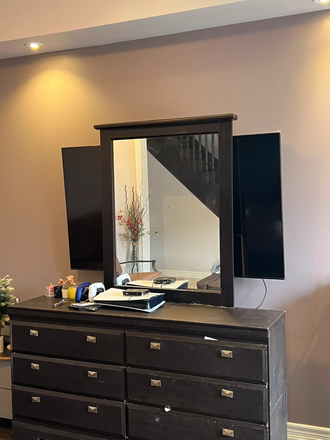 Dark Brown Dresser with Mirror - photo 3