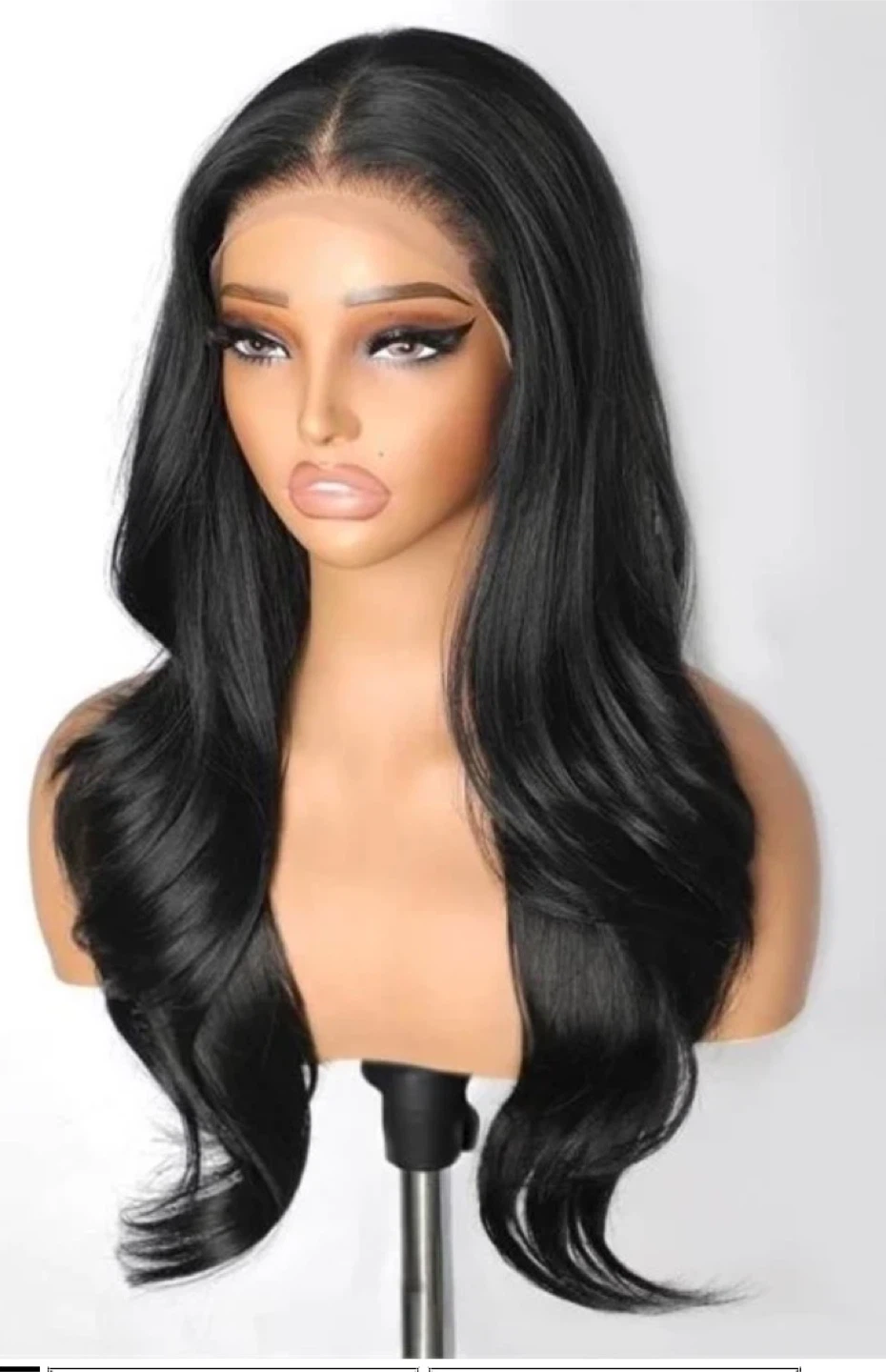 NEW:26 inch Black 1B Synthetic Lace Front Wig HD Pre Plucked