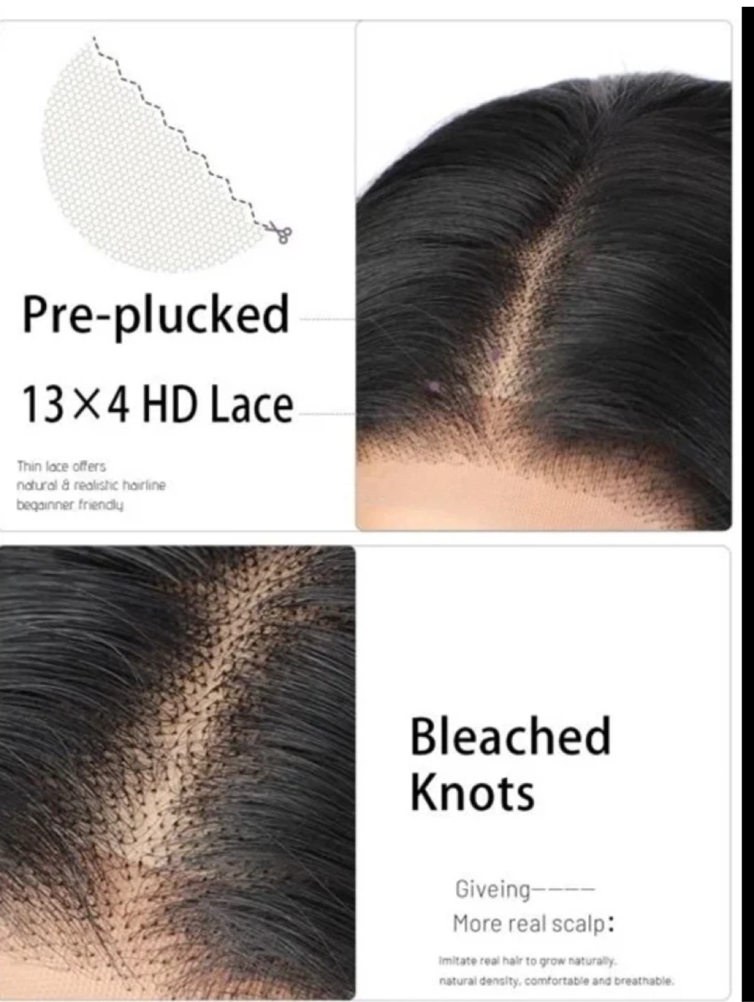 NEW:26 inch Black 1B Synthetic Lace Front Wig HD Pre Plucked - photo 2