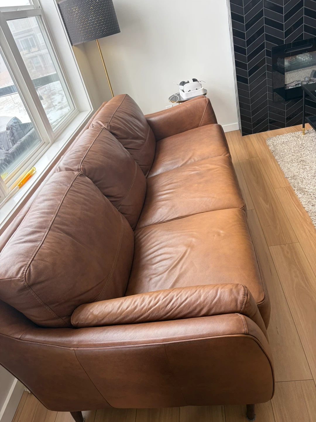 Sofaland leather sofa - 90 inches by 39 inches