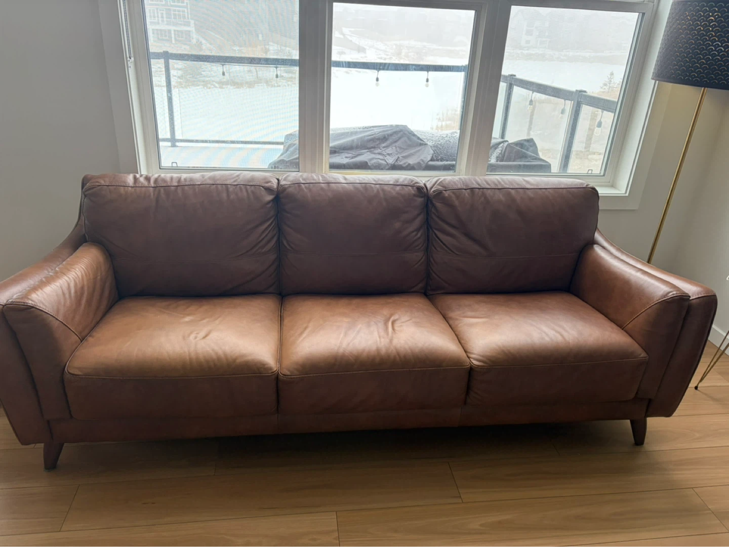 Sofaland leather sofa - 90 inches by 39 inches - photo 2