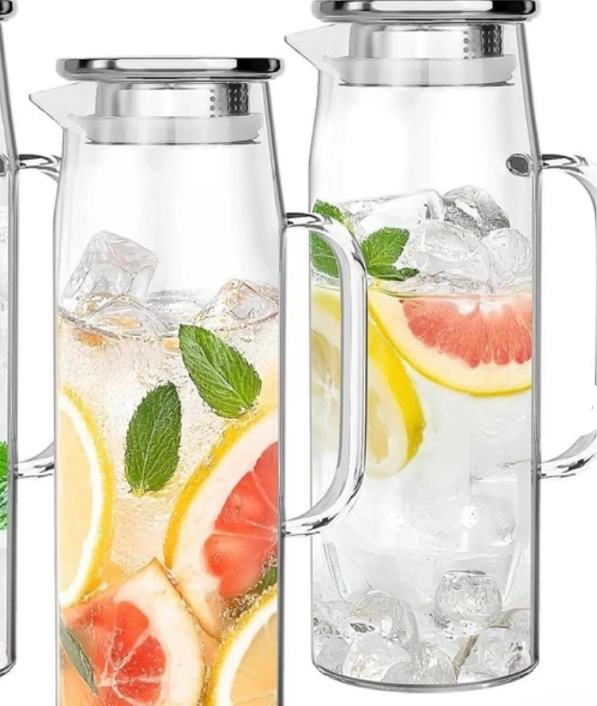 1.5 L Glass Pitcher with Lid and Handle - photo 2