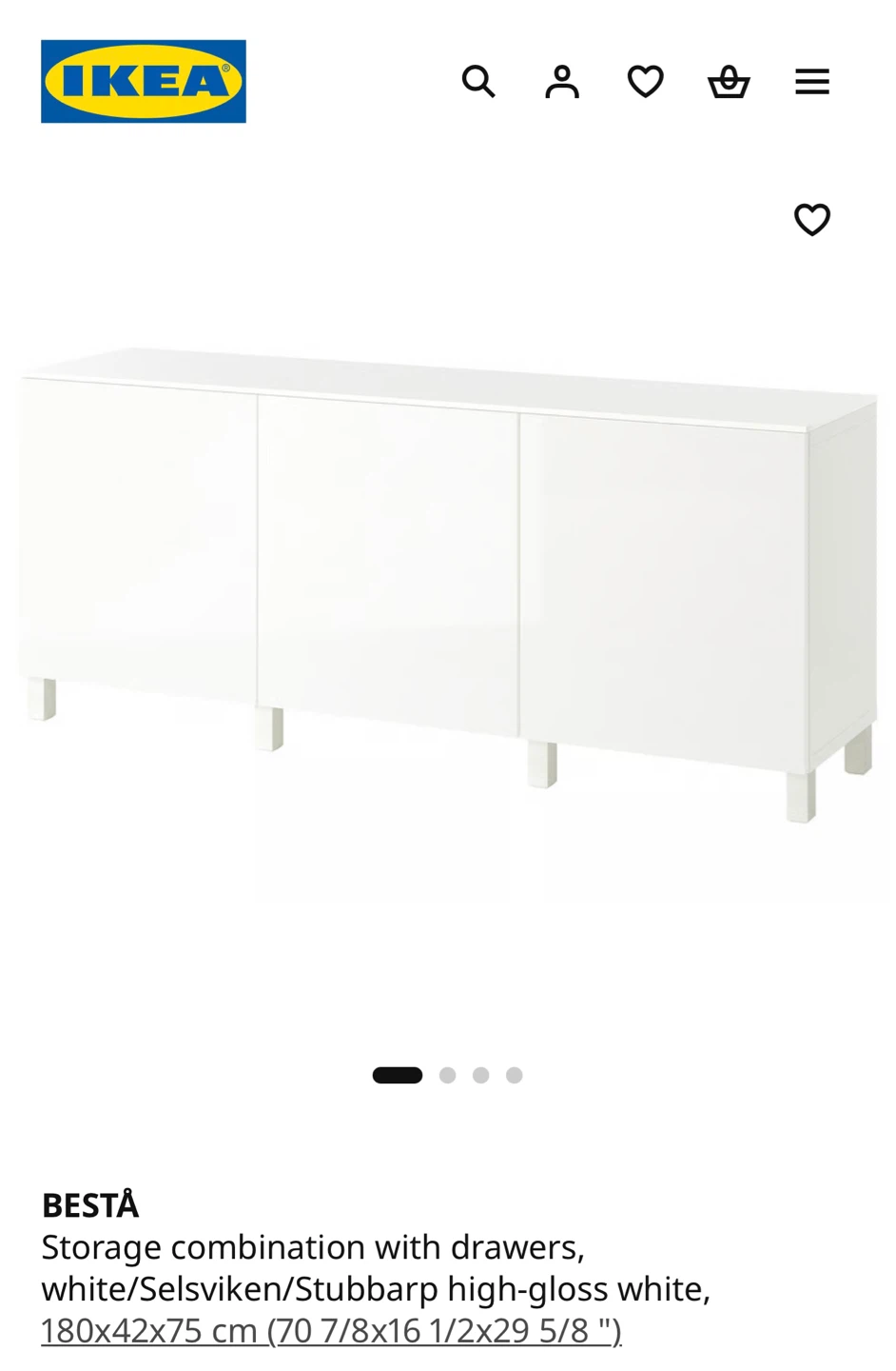 IKEA BESTÅ Storage Combination with Drawers - White - photo 2