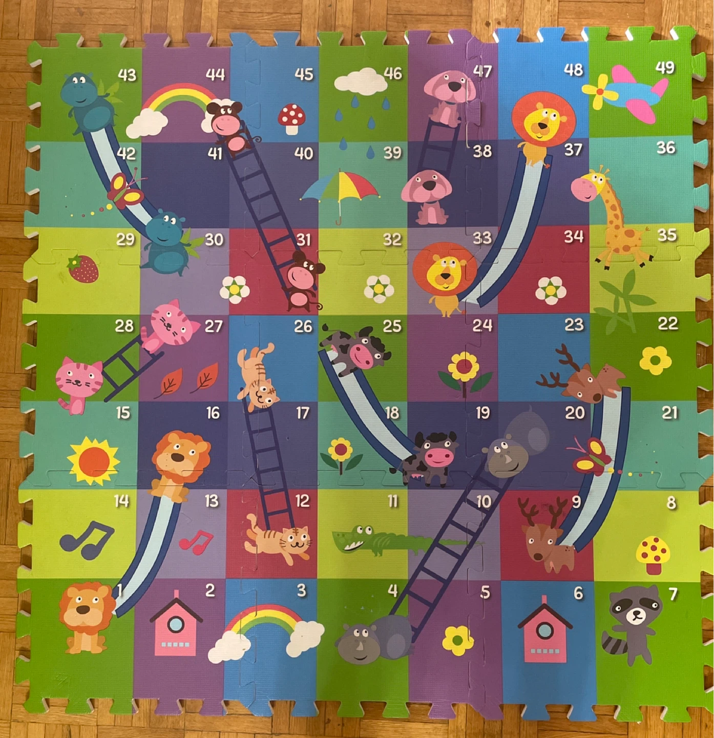 Kids Foam Puzzle Play Mat with Numbers & Animals