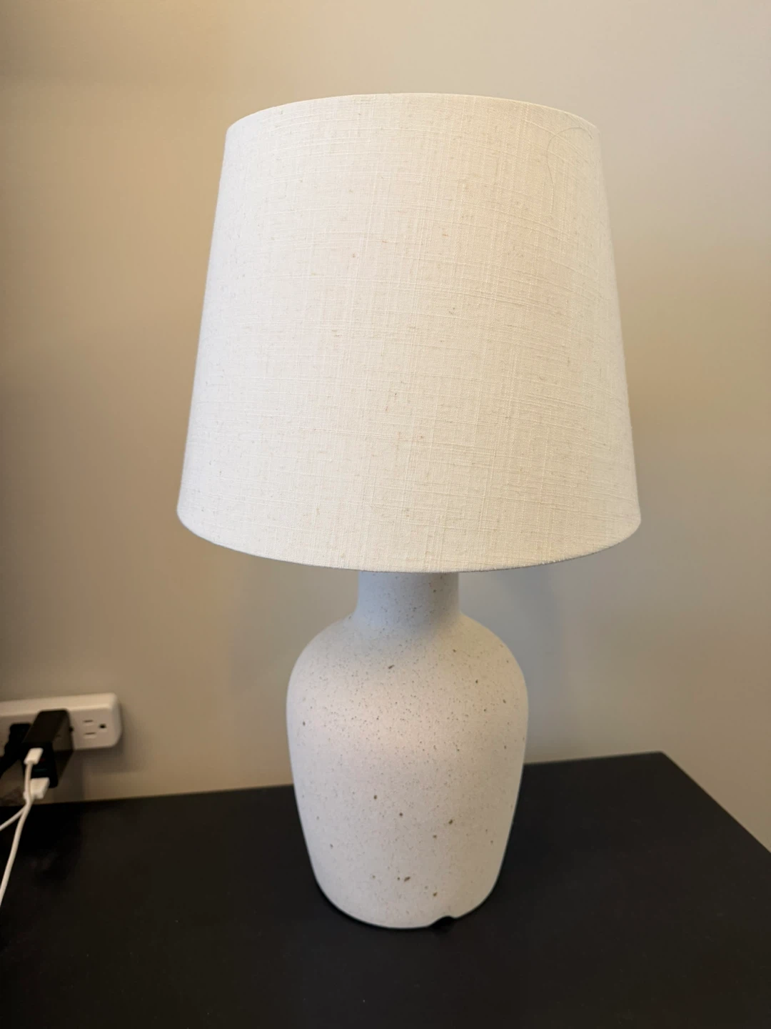 Speckled Ceramic Table Lamp with Linen Shade