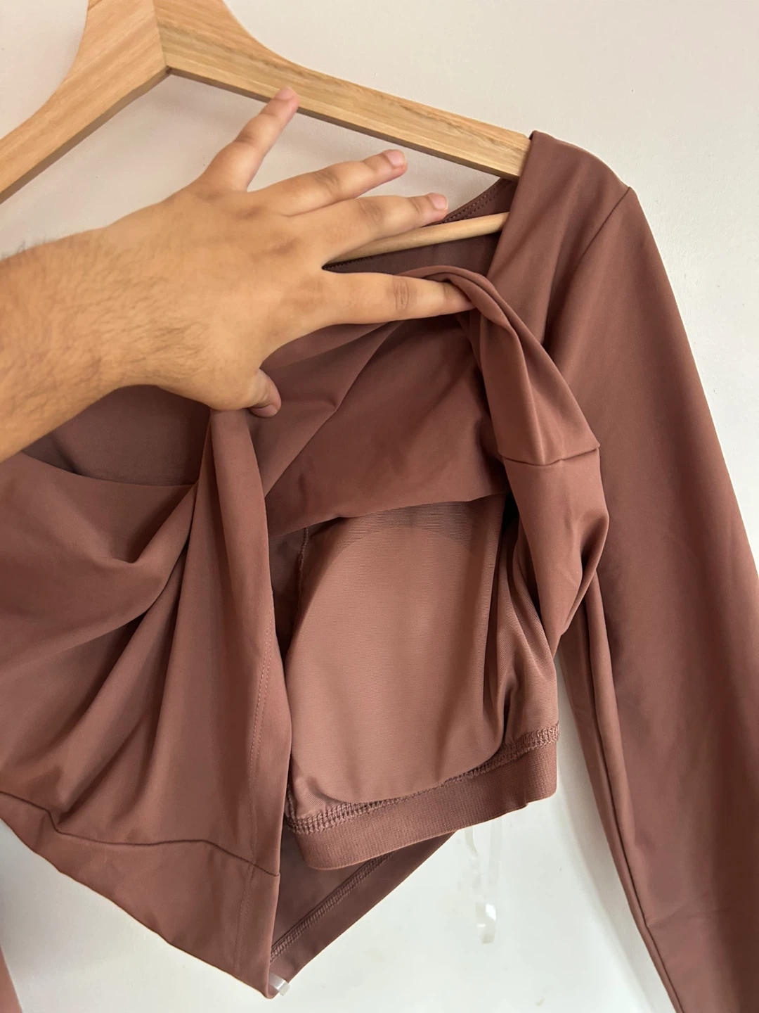Activewear Brown Long Sleeve Cropped Top - XL - photo 2