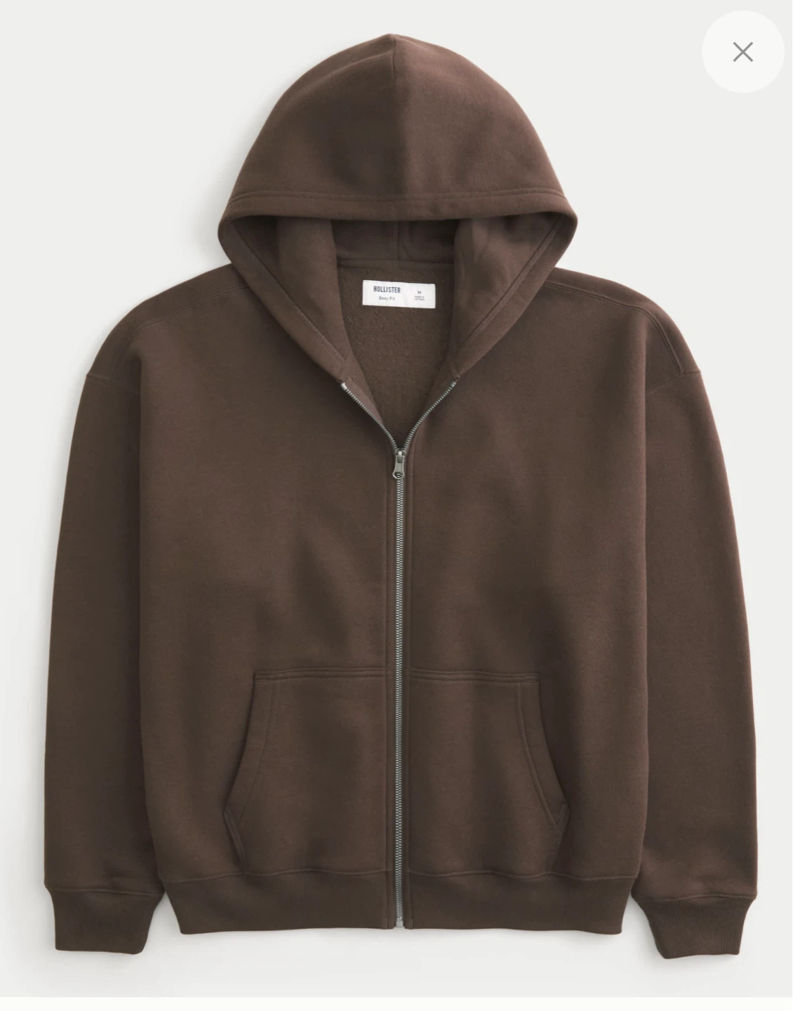 Hollister Brown Zip-Up Hoodie