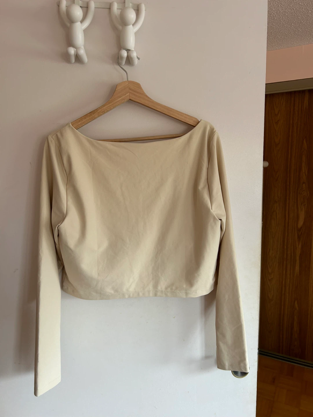 Activewear Cream Long Sleeve Cropped Top - XL - photo 3