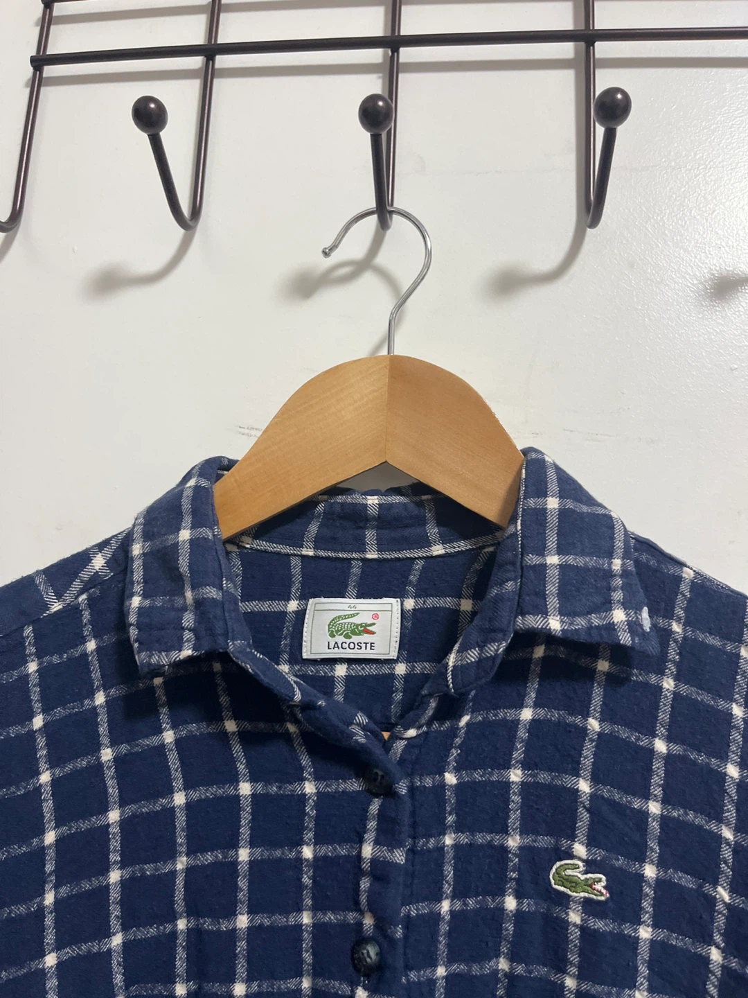 Lacoste Blue Plaid Flannel Shirt - photo 2