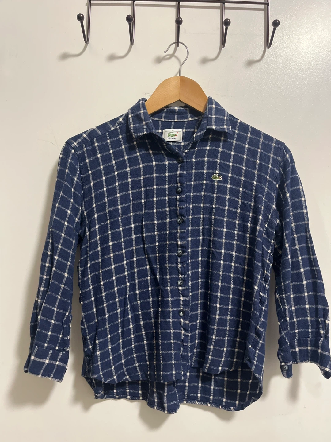 Lacoste Blue Plaid Flannel Shirt