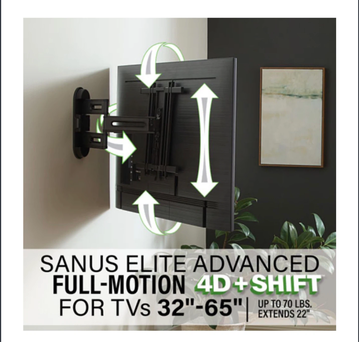 BNIB Sanus Elite Advanced Full-Motion TV Wall Mount