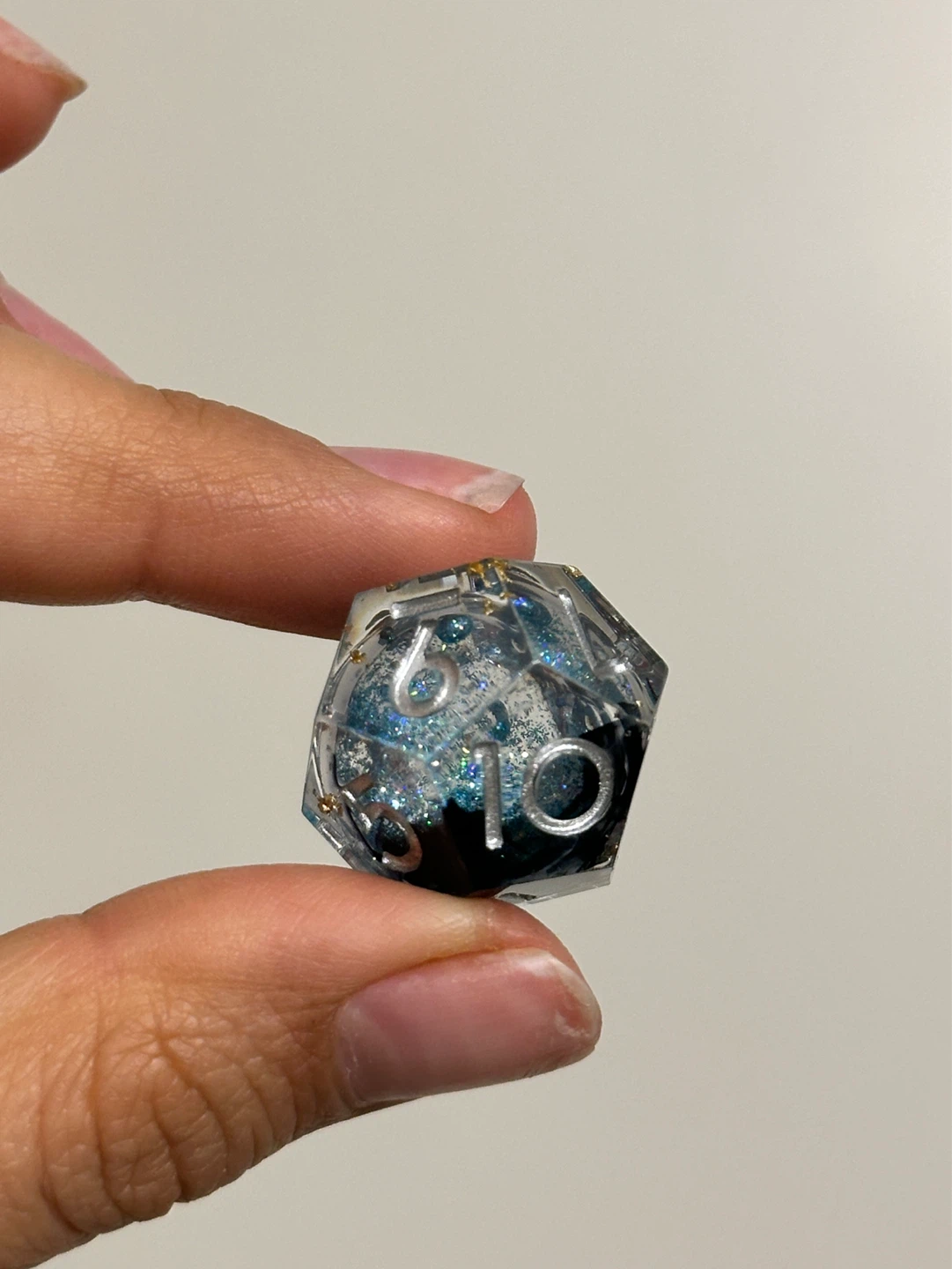 🆕 Liquid Core Dice Set x7 - Black & Blue - photo 3