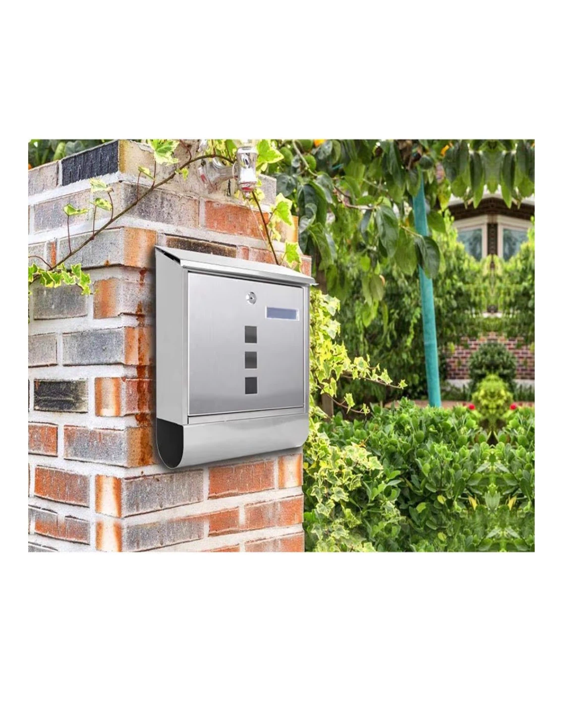 BNIB Stainless Steel Mailbox with Newspaper Compartment
