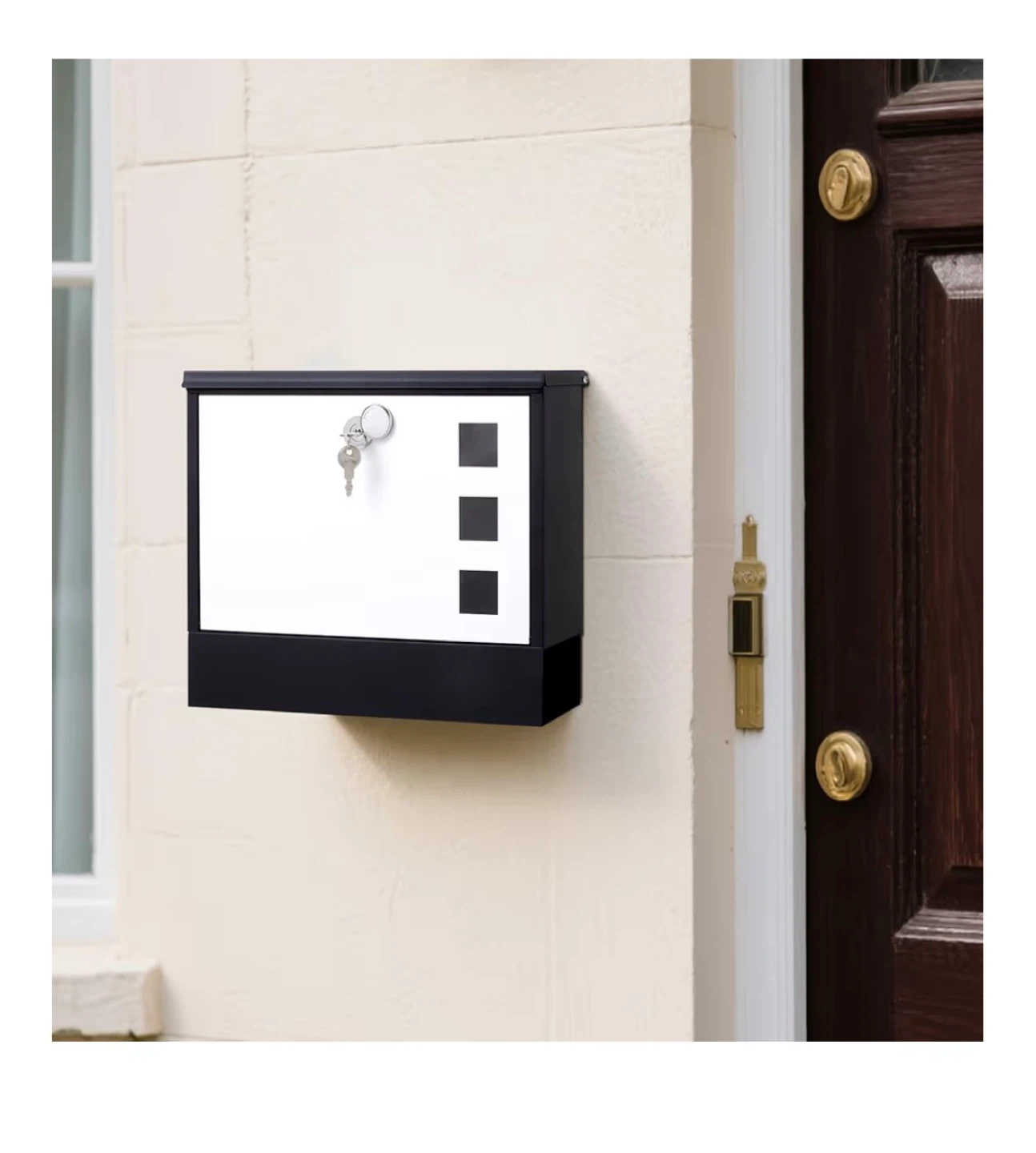 BNIB Locking Mailbox with Mail Slot - Black and White - photo 3