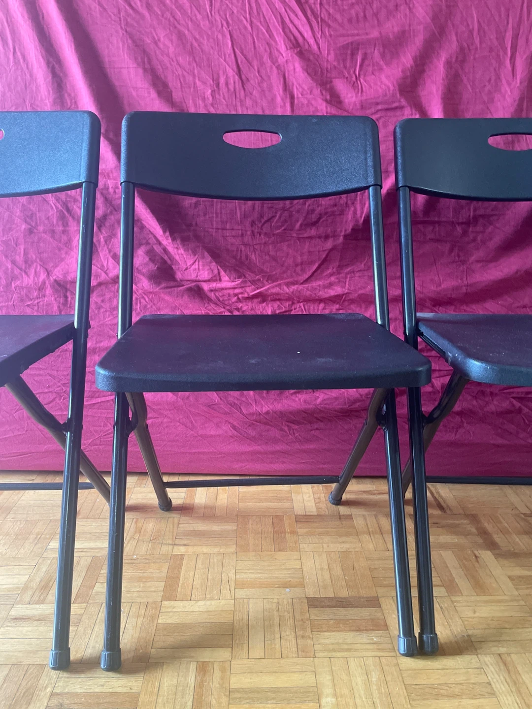 Black Folding Dining Table Set with 4 Chairs - photo 4