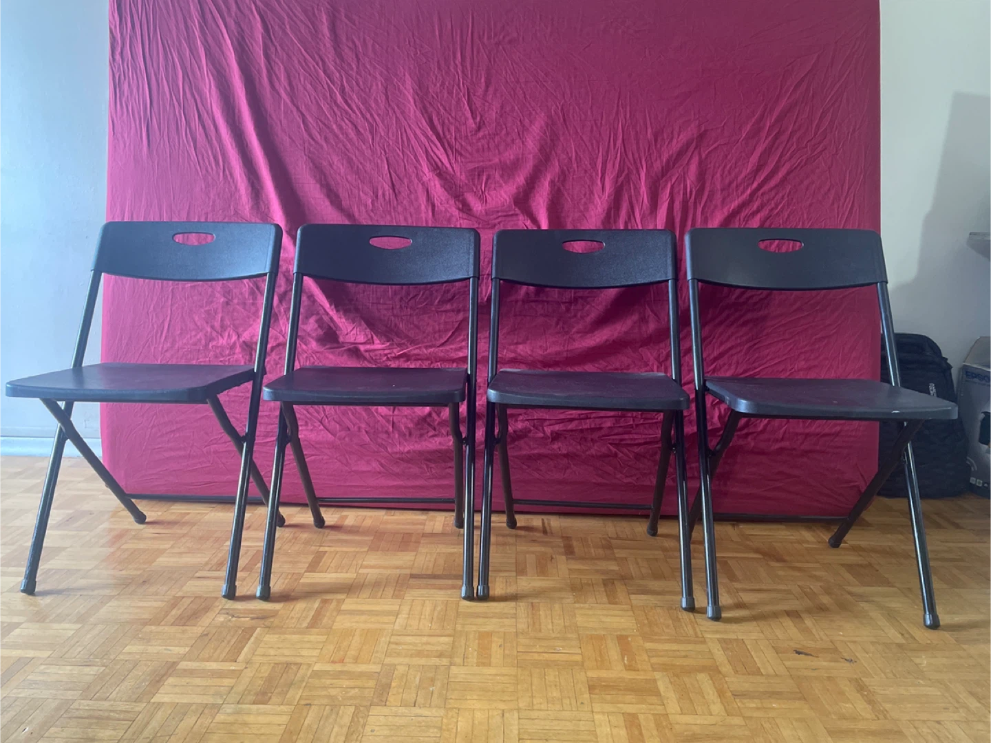Black Folding Dining Table Set with 4 Chairs - photo 2