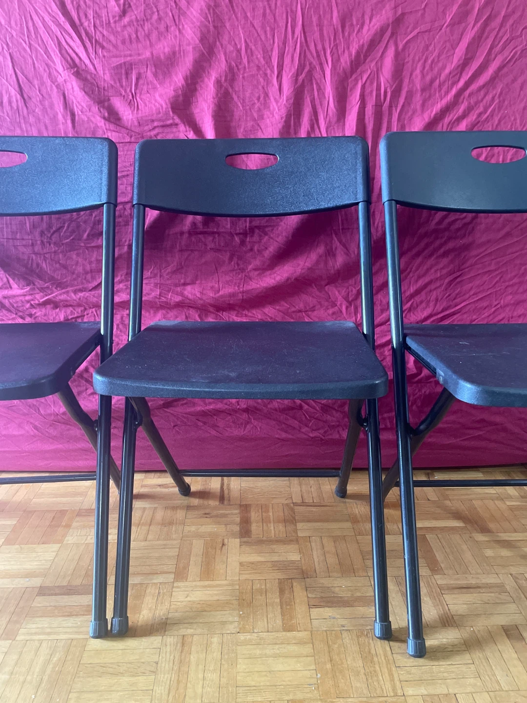 Black Folding Dining Table Set with 4 Chairs - photo 5