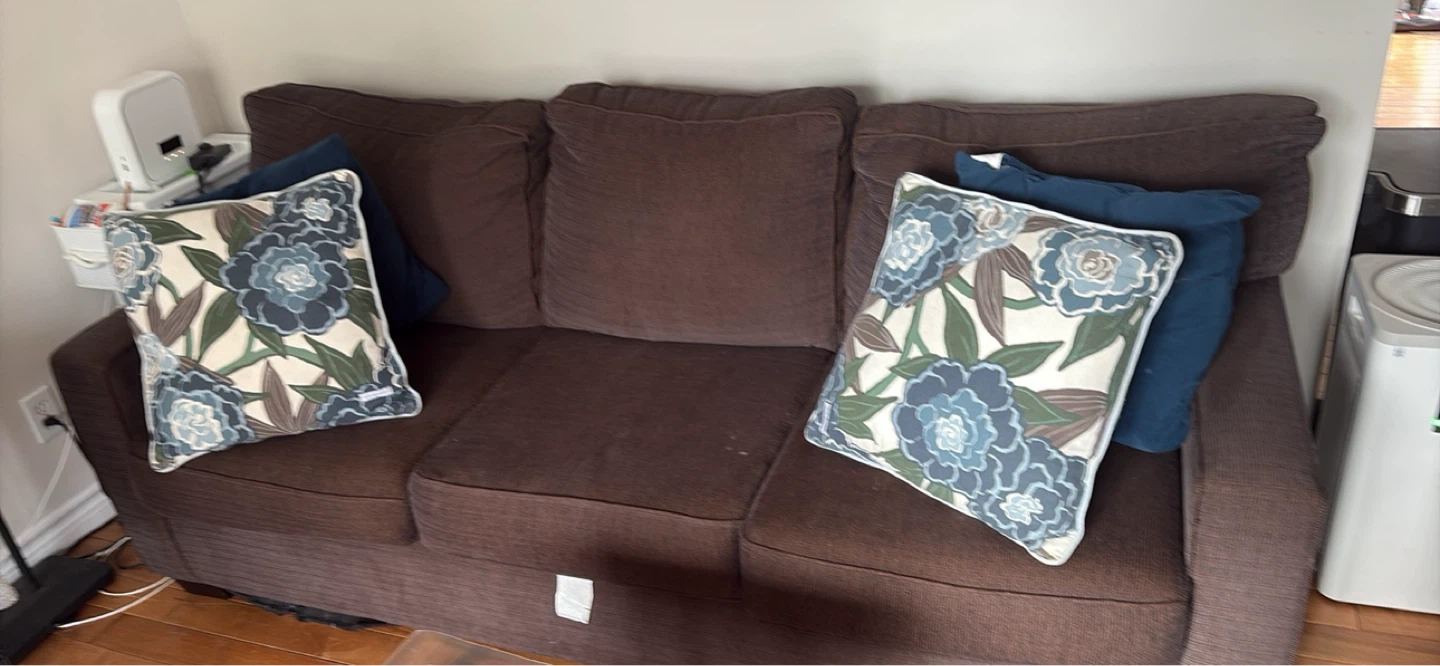 Brown Couch with Decorative Pillows - photo 3