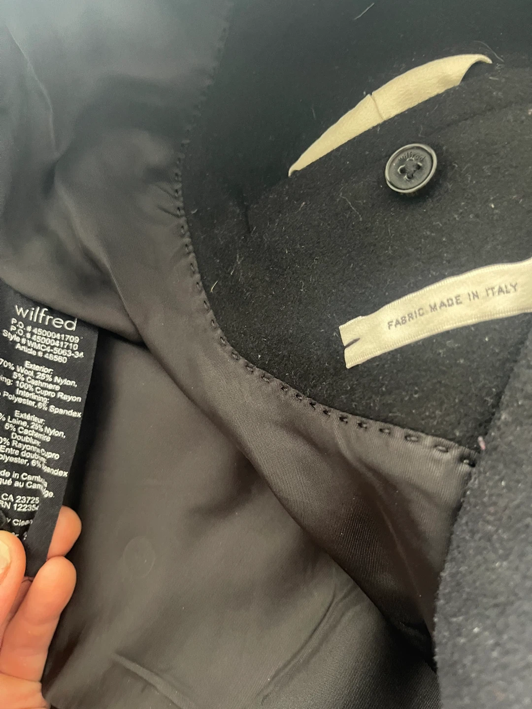 Aritzia (Wilfred) black wool coat - photo 5