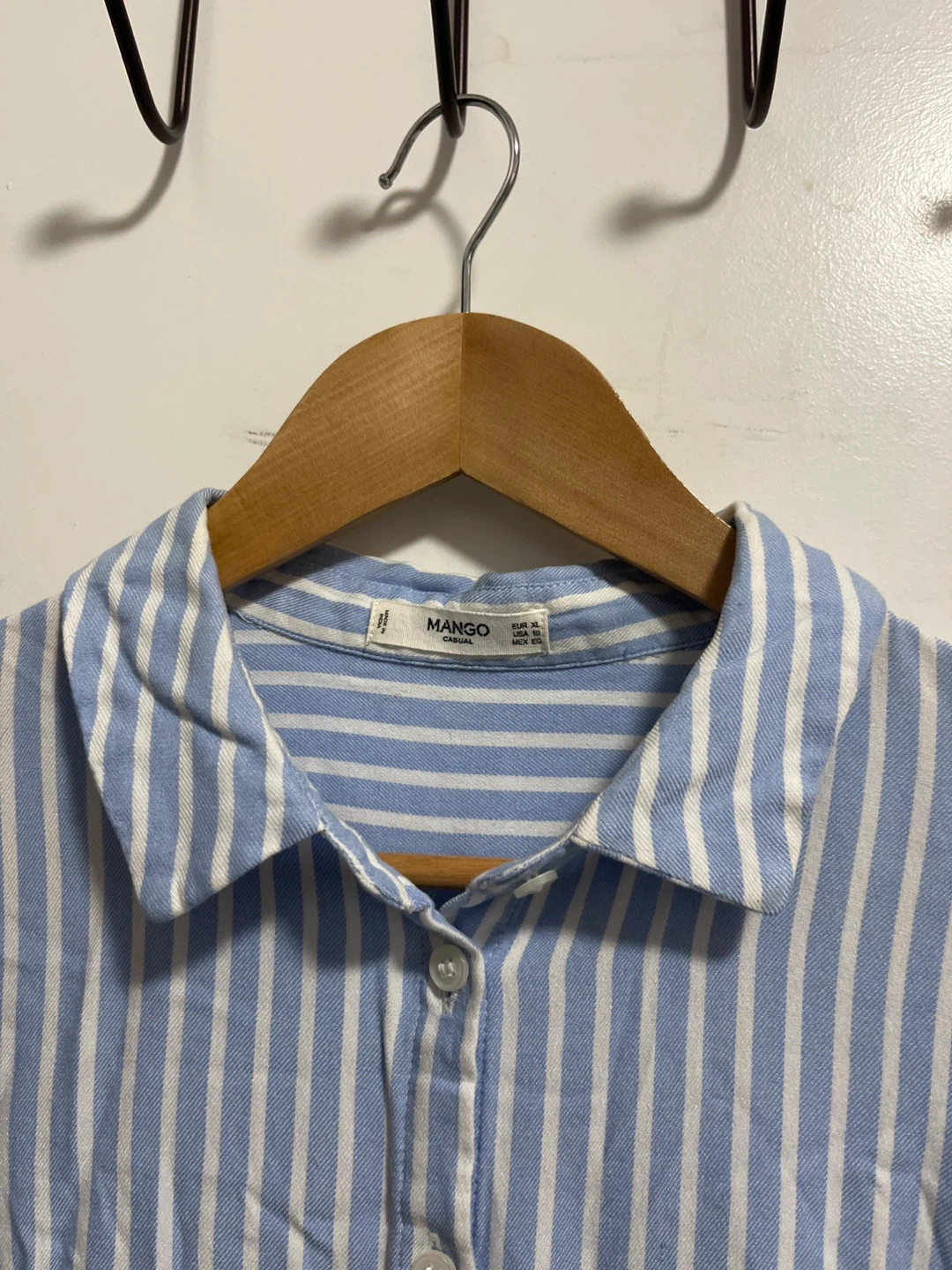 Mango Women's Blue Striped Long Sleeve Shirt - Size M - photo 2