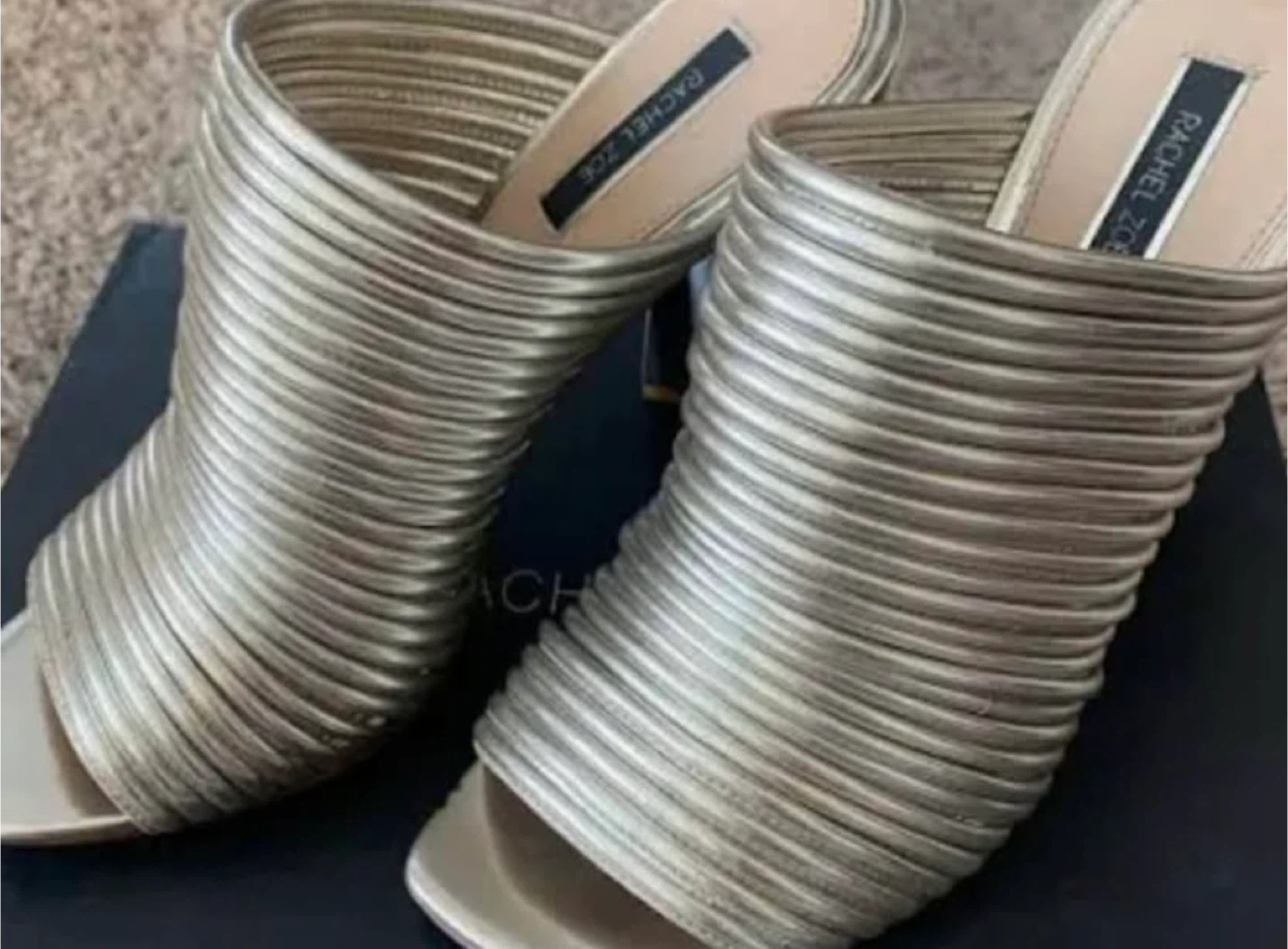Rachel Zoe Metallic Leather Strappy Heels