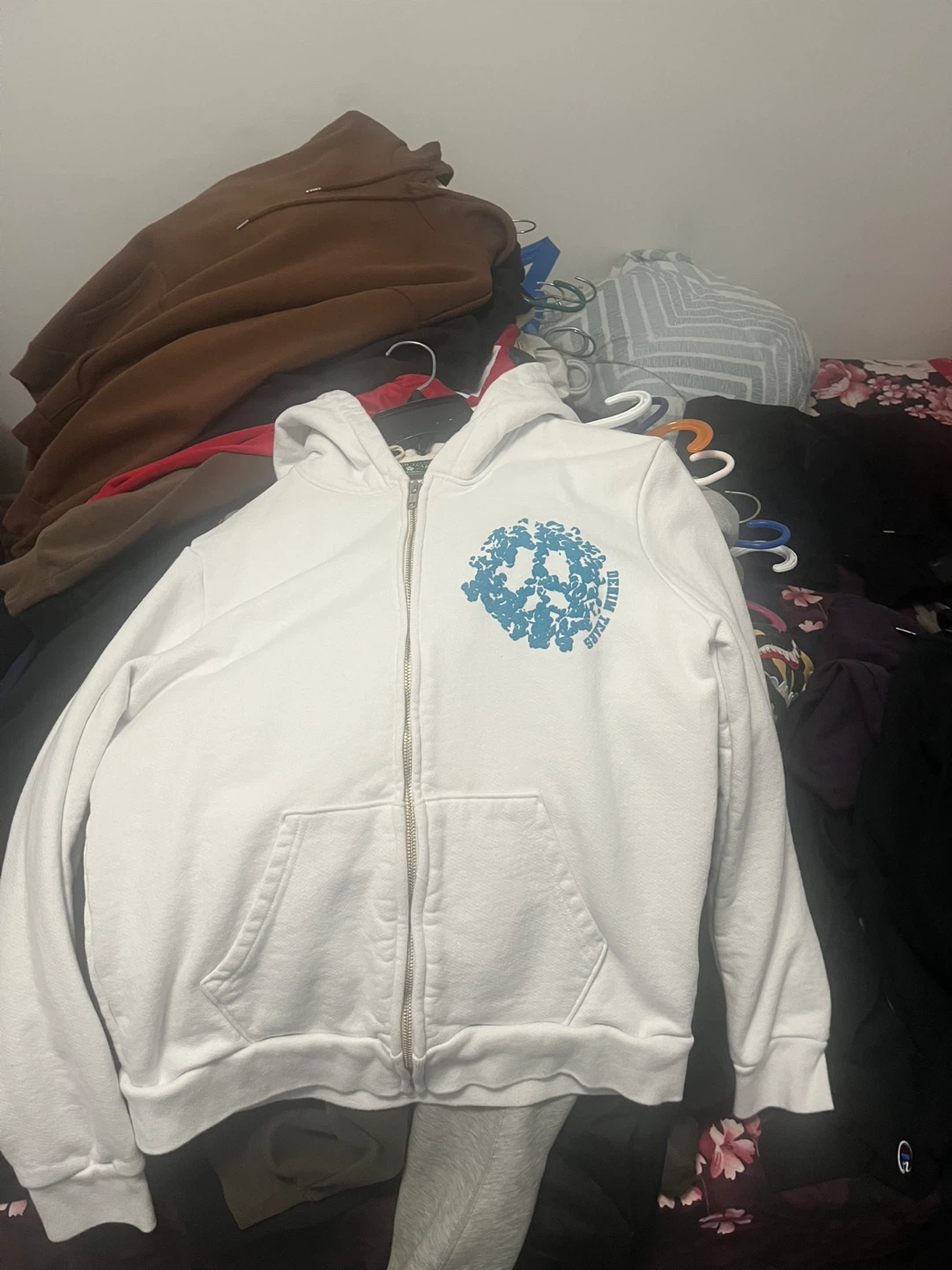 Denim Tears White University Zip Hoodie - photo 4