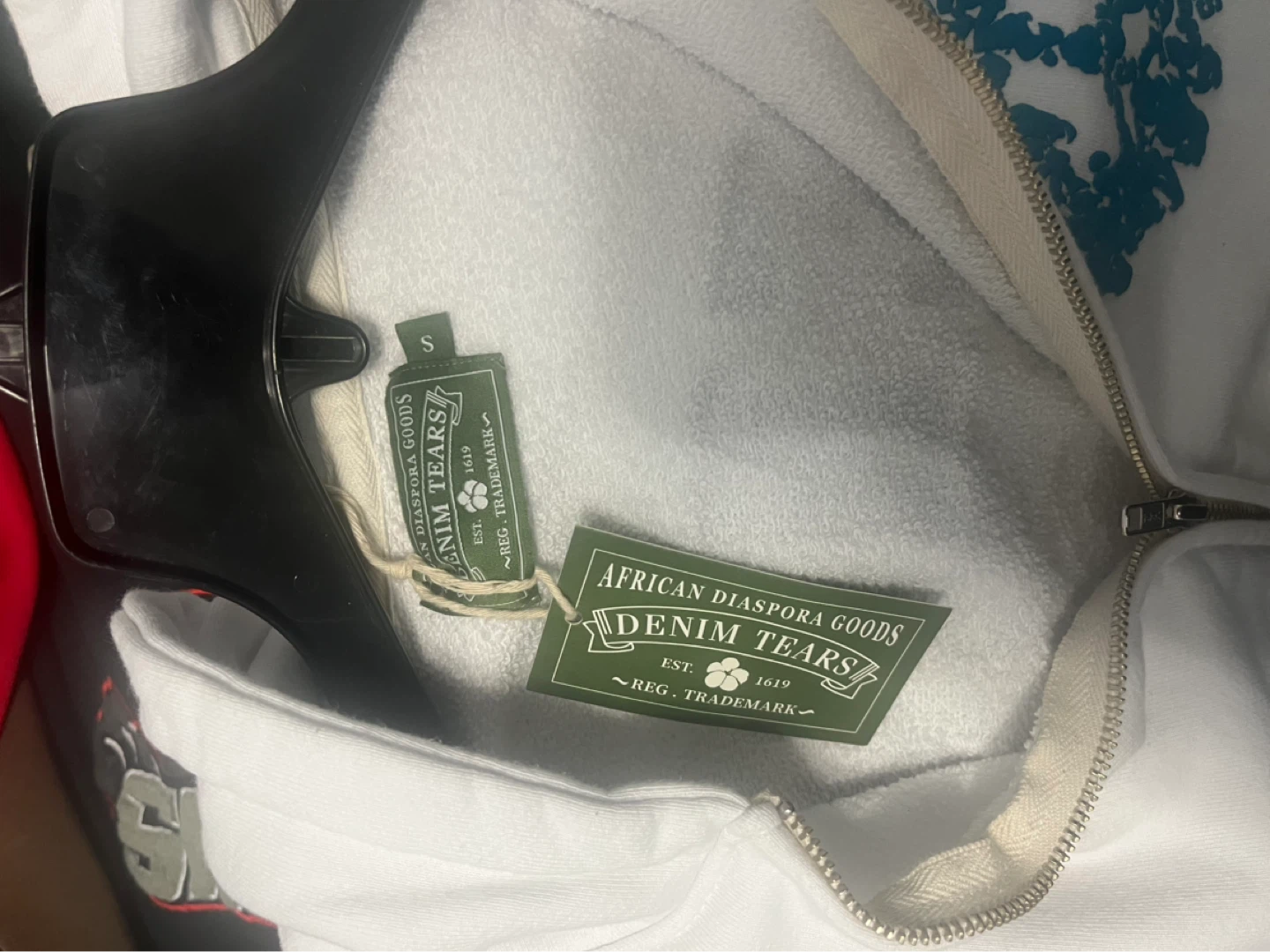 Denim Tears White University Zip Hoodie - photo 2
