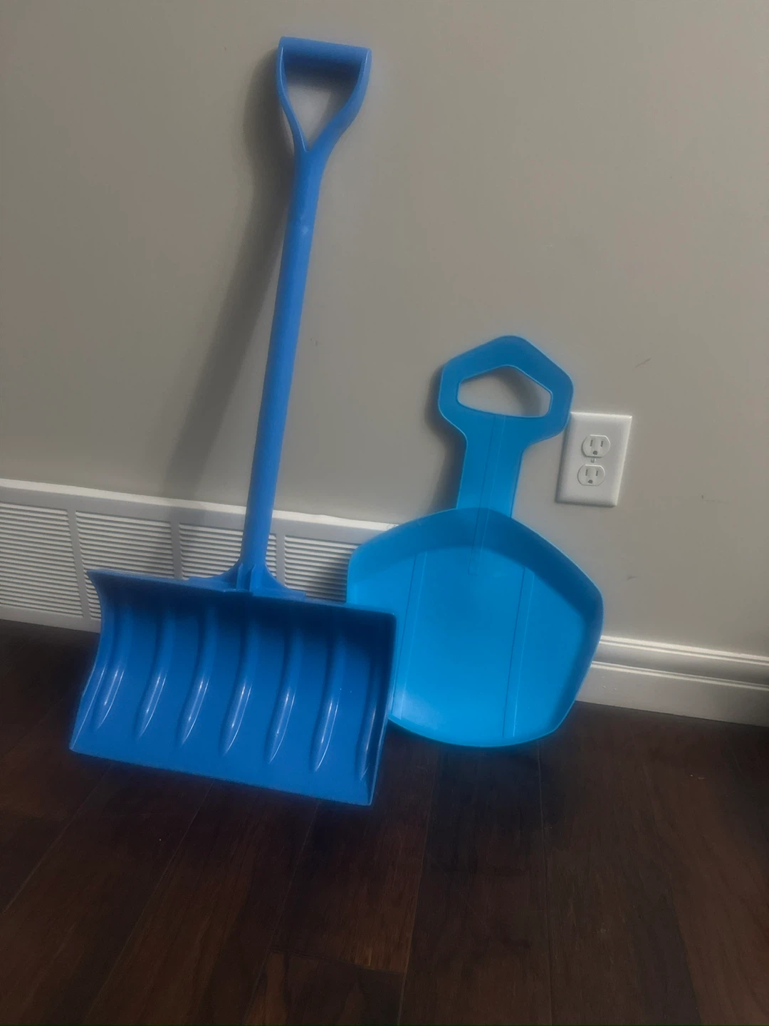 2 Blue Kids Plastic Snow Shovels