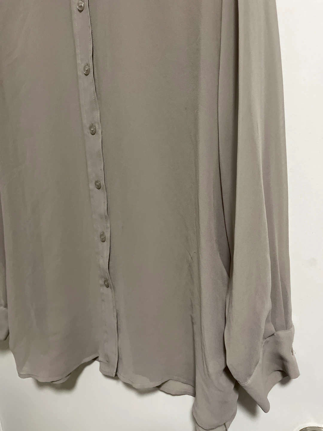 FYLO Sheer Button-Up Shirt - Taupe - photo 2