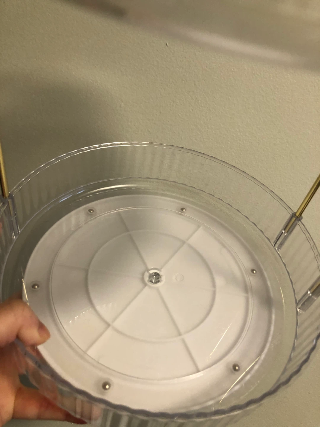 2-Tier Clear Rotating Vanity Tray with Gold Accents - photo 3