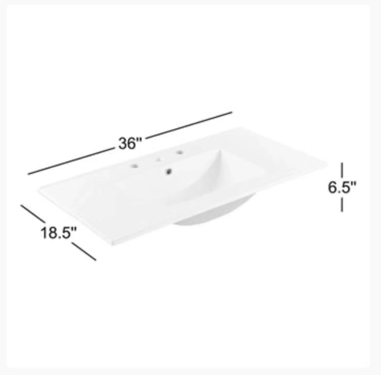 36" Bathroom Vanity Top with Sink and Faucet Set - photo 2