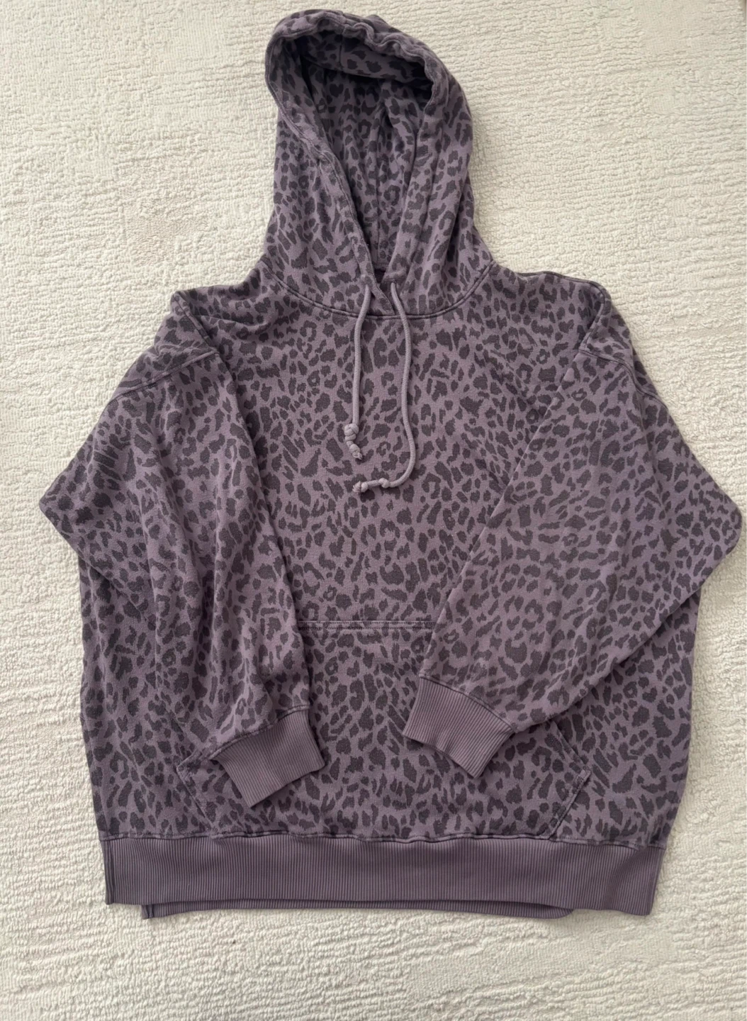 Purple Leopard Print Hoodie