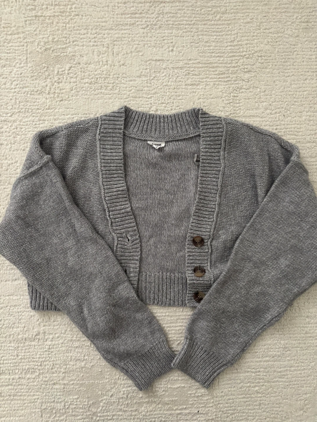 Garage Grey Cropped Cardigan