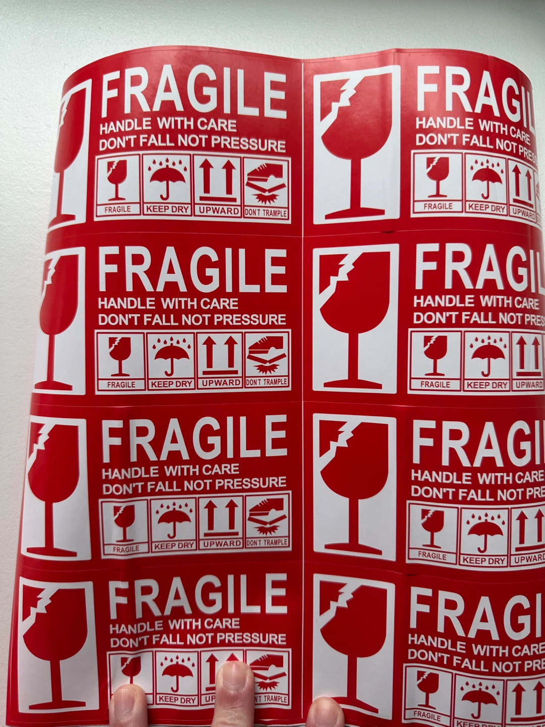 Fragile stickers