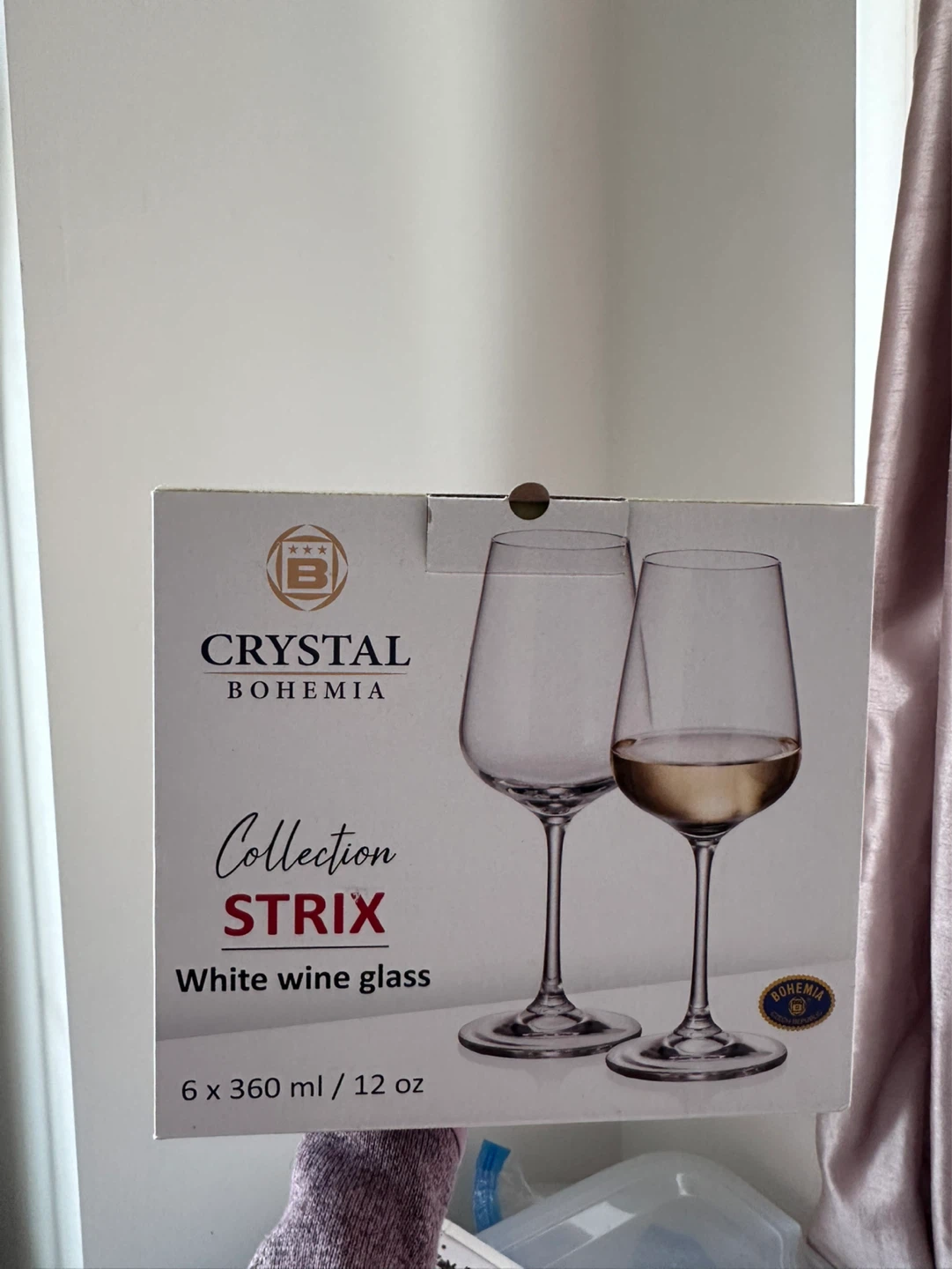Crystal Bohemia White Wine Glasses - Set of 6