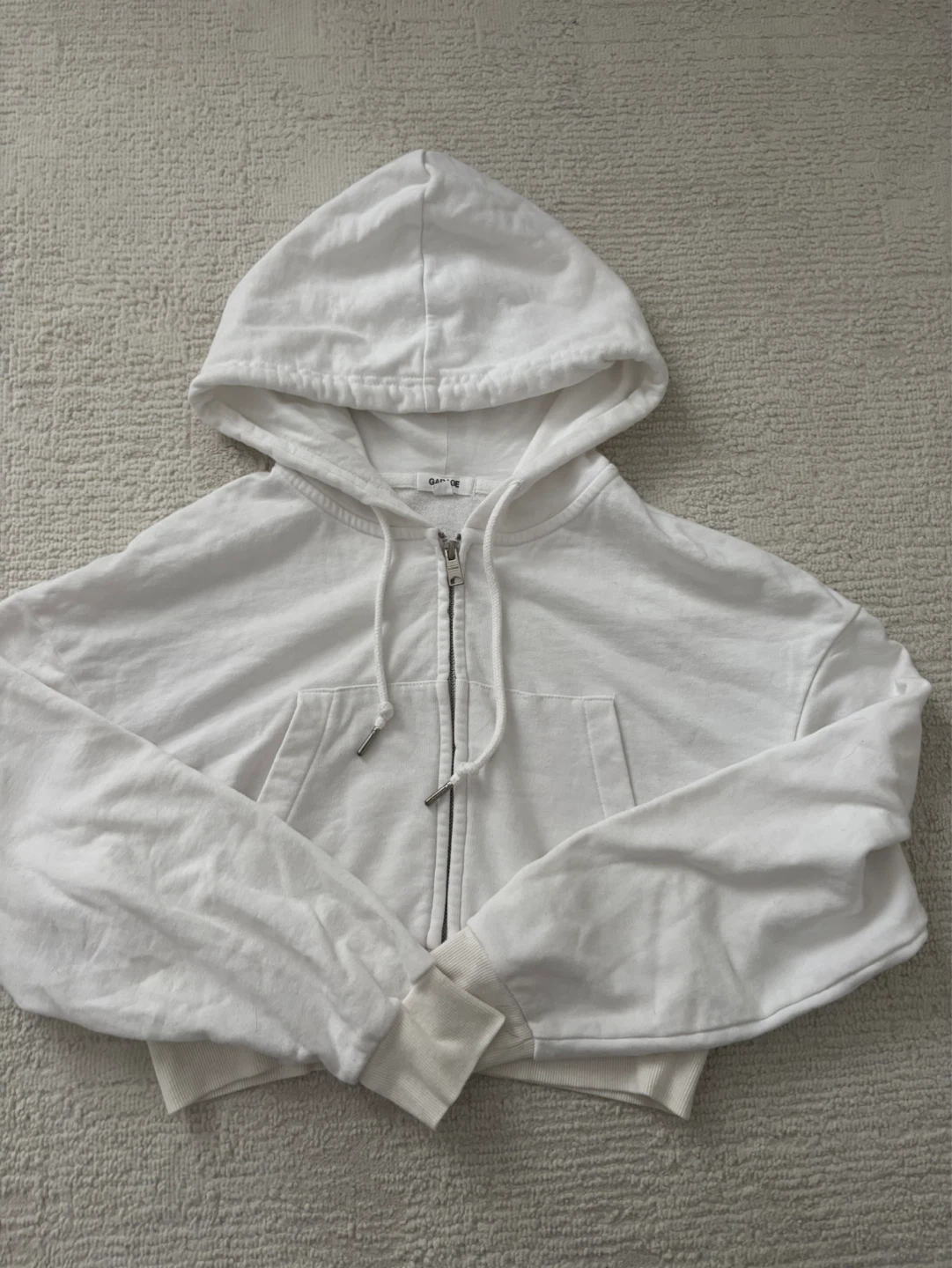 White Garage Zip-Up Hoodie