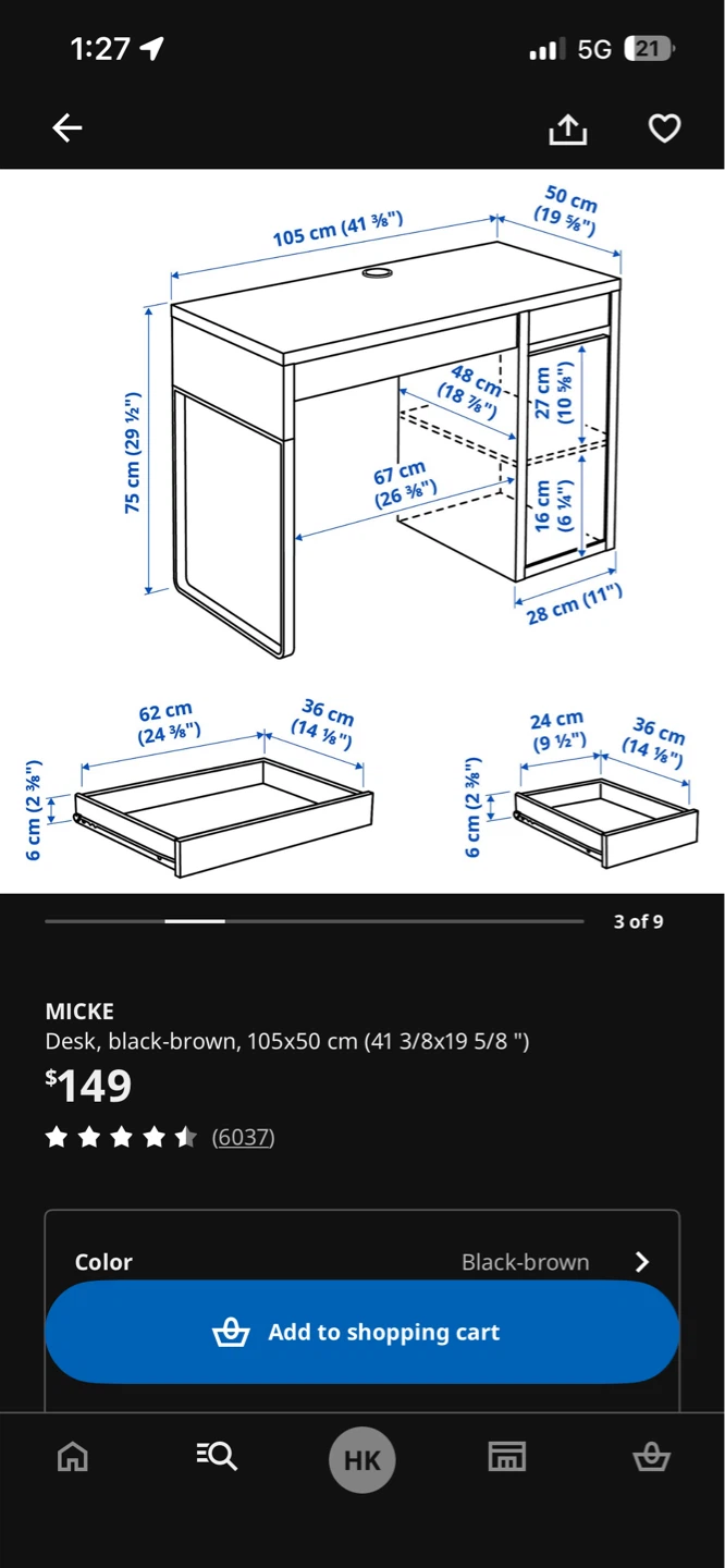 IKEA MICKE Desk - Black-brown - photo 5