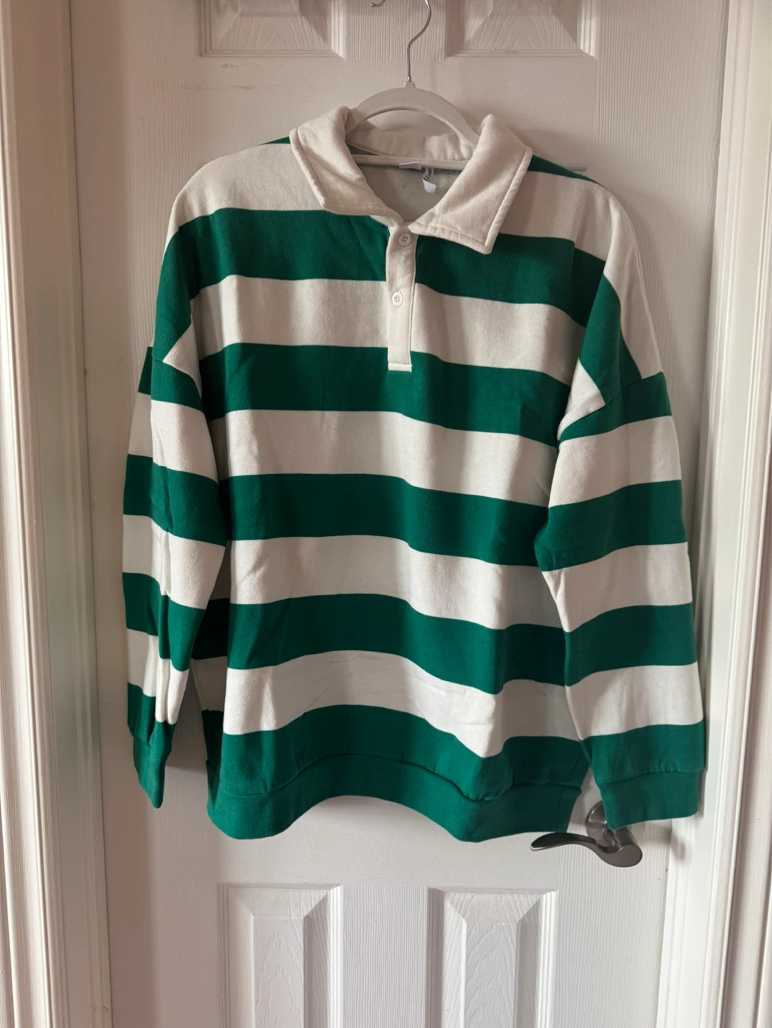 Twik par Simons Rugby Shirt Green/White Stripe Size M