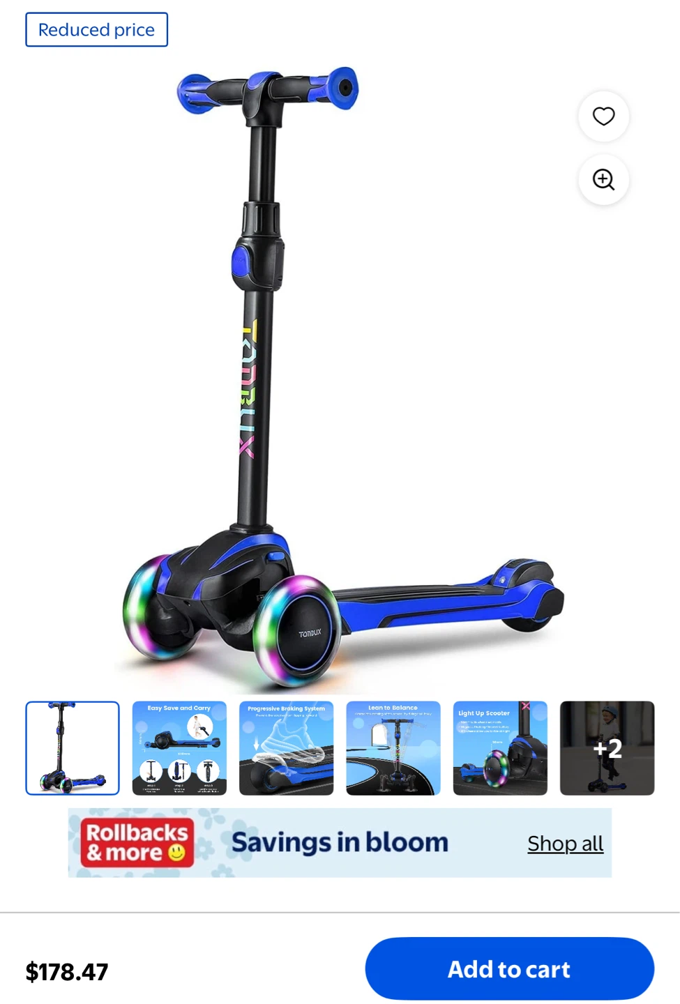 TONBUX Kids Scooter - Blue/Black - photo 2